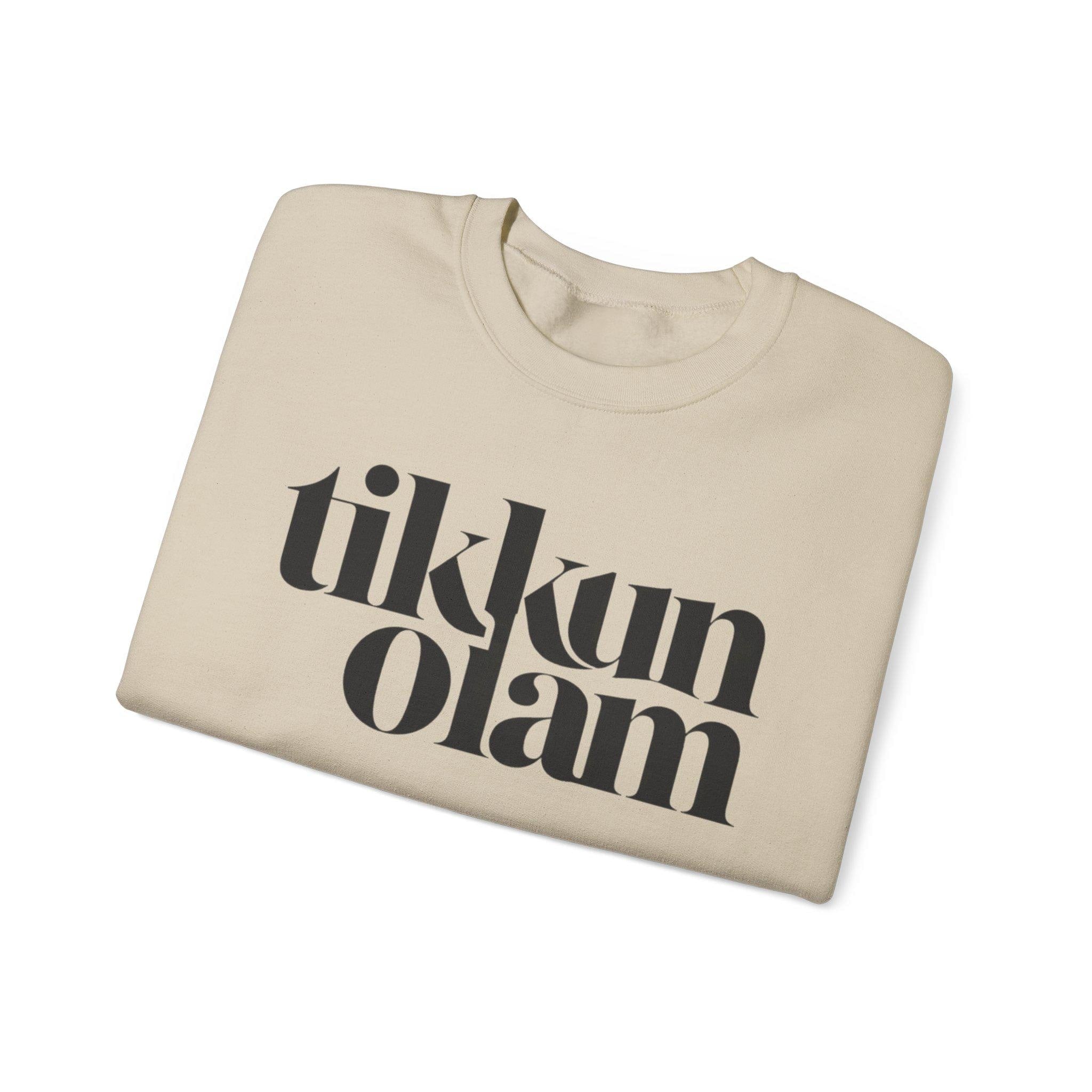 Tikkun Olam Sweatshirt Hebrew Crewneck, Jewish Social Justice Pullover Gift
