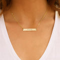 Custom Hebrew Name Bar Necklace, Engraved Stainless Steel Pendant, Jewish Jewelry