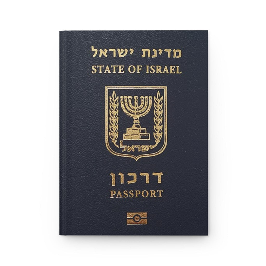 State of Israel Passport Journal Hardcover Notebook, Jewish Travel Diary with 150 Lined Pages