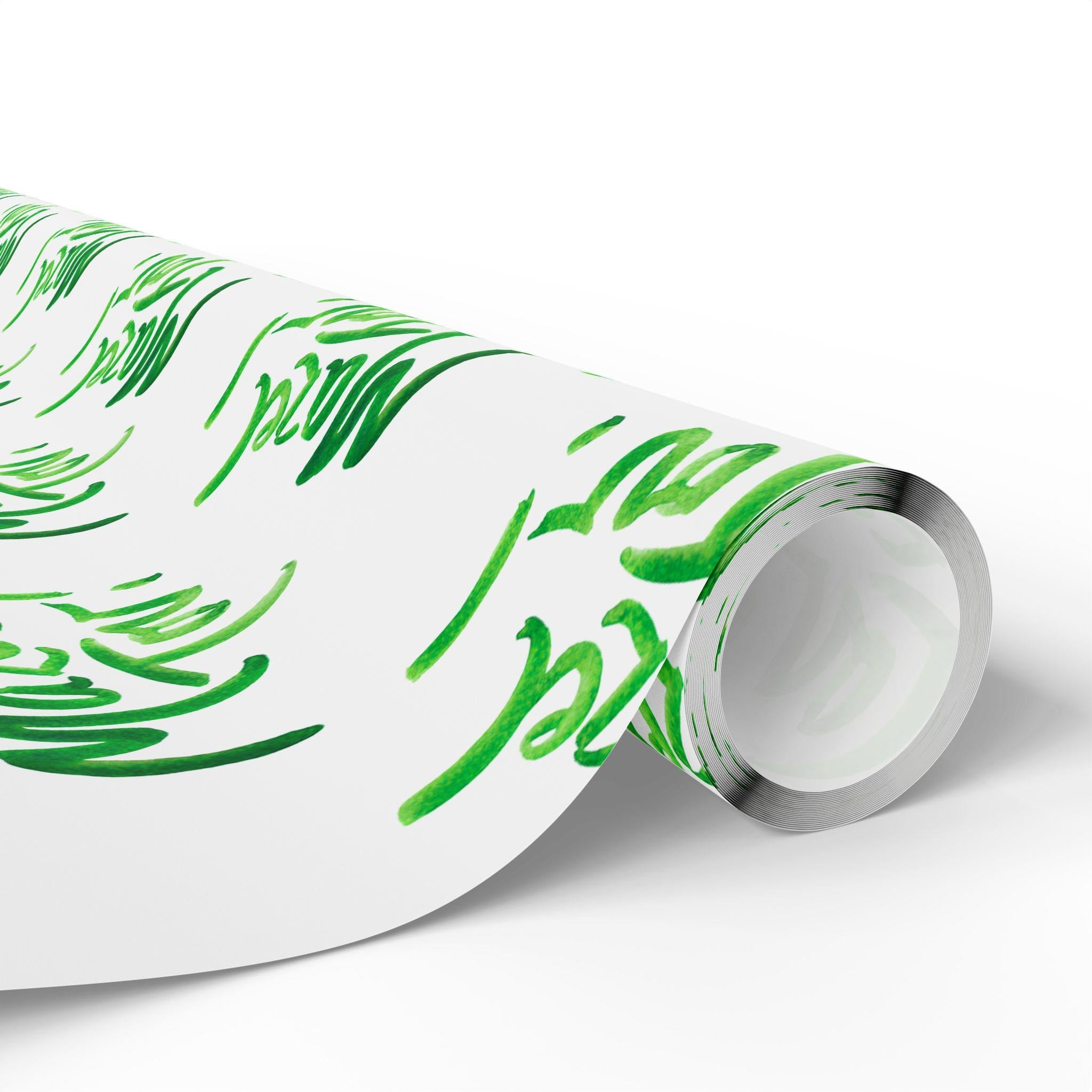 White Green Mazel Tov Wrapping Paper, Modern Jewish Simcha Gift Wrap