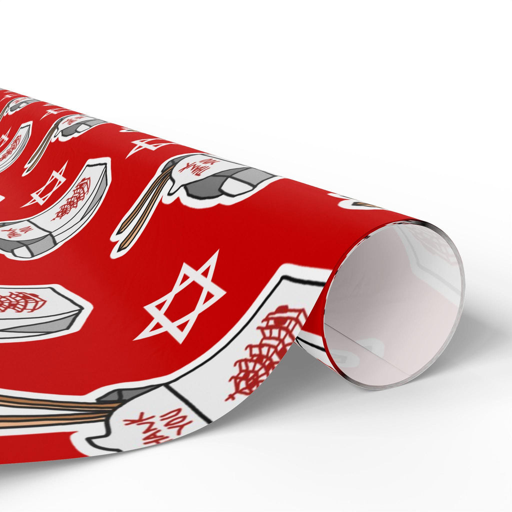 Funny Jewish Christmas Wrapping Paper, Chinese Food & Star of David Design