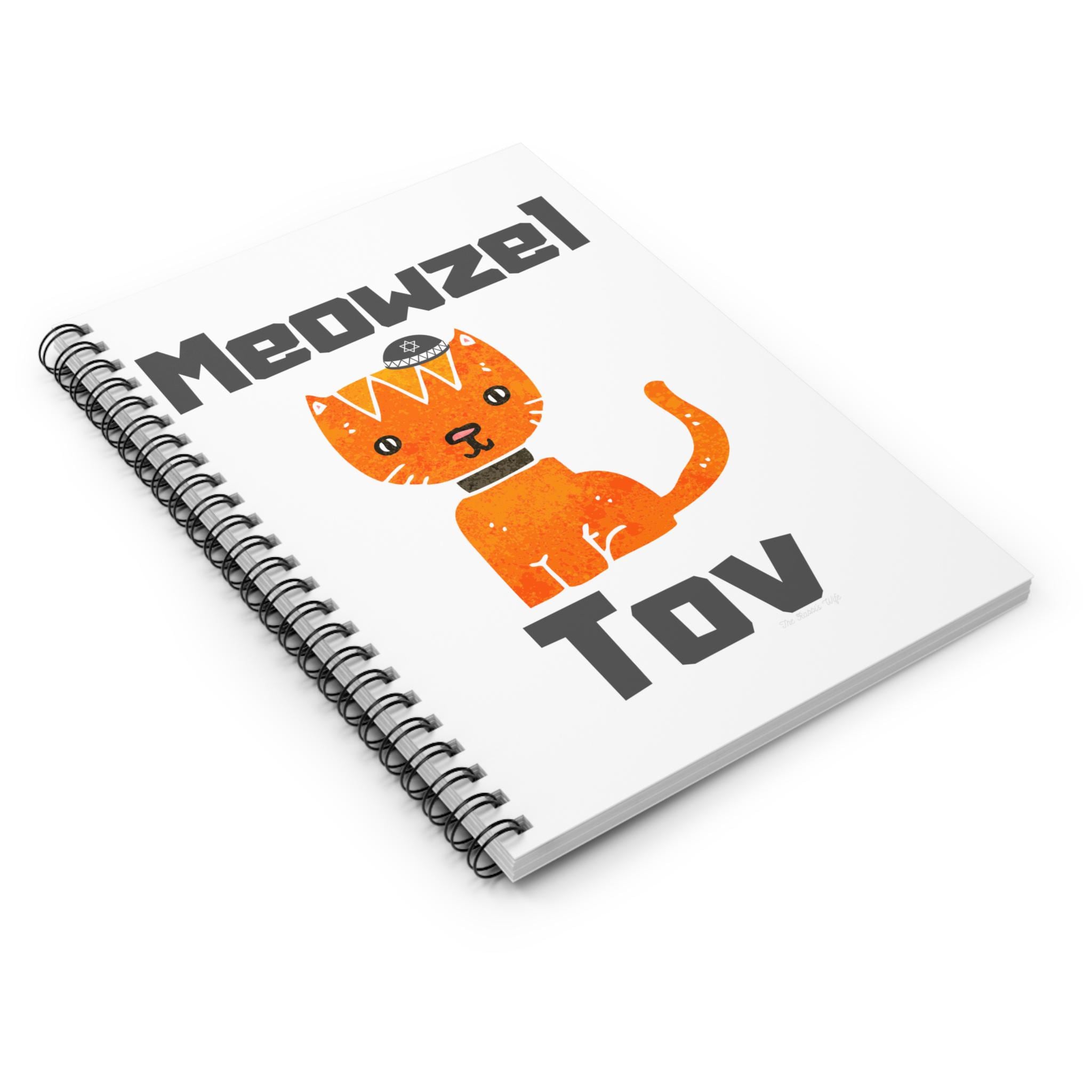 Meowzel Tov Spiral Notebook, Jewish Cat Lover Gift