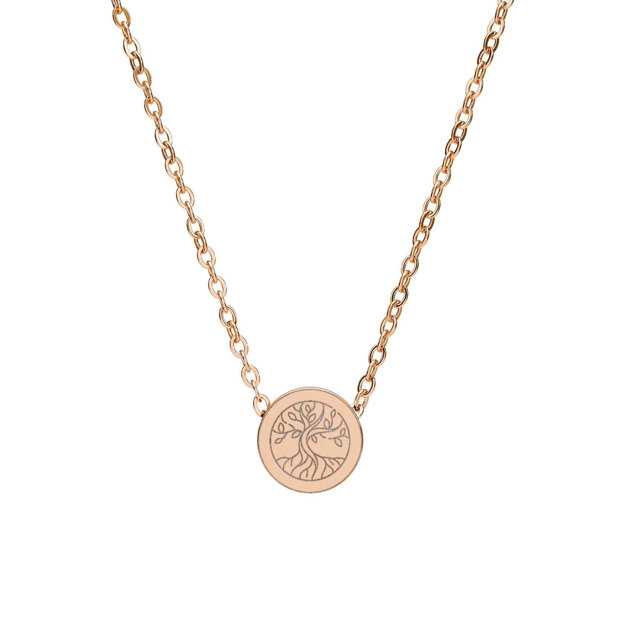 Tree of Life Shema Israel Necklace, Engraved Stainless Steel Judaica Pendant