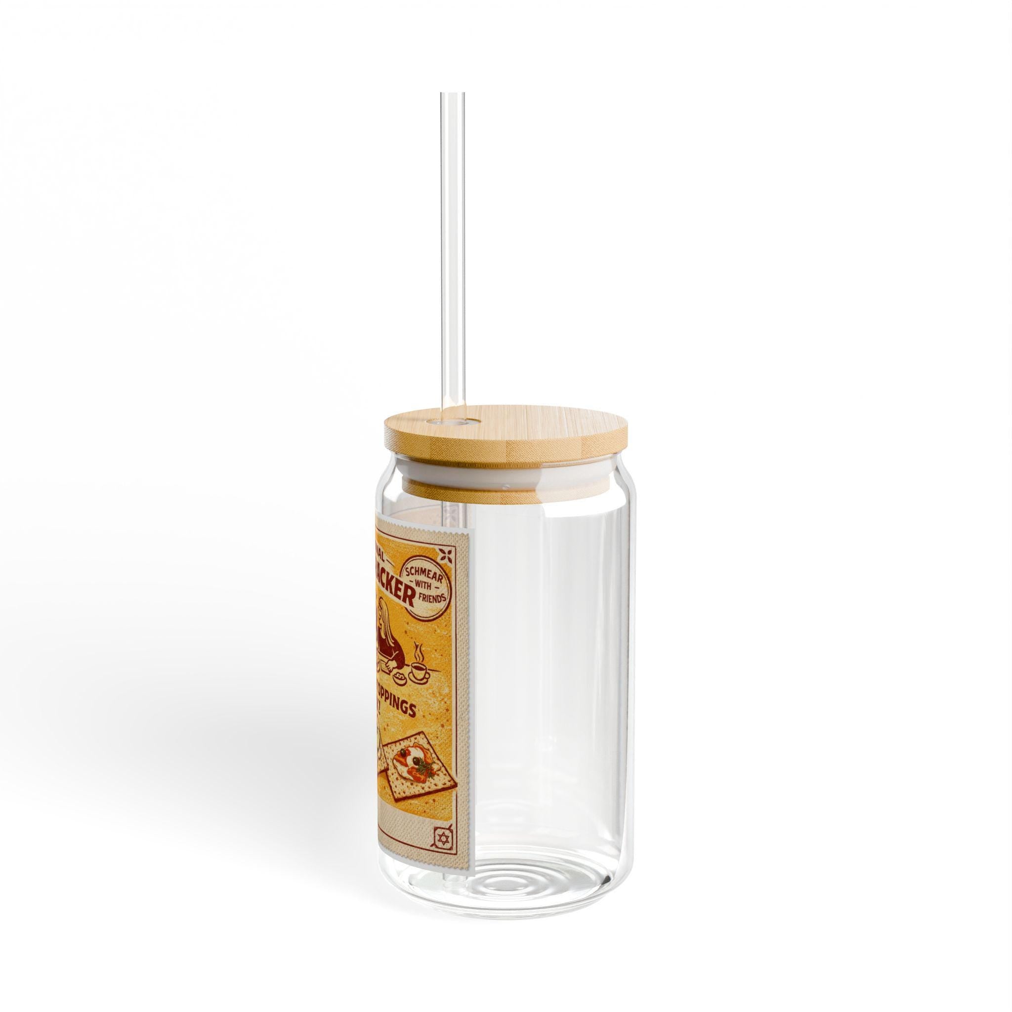 Passover Matzah Vintage Ad Sipper Glass, Retro Pesach Drinkware, Jewish Hostess Gift