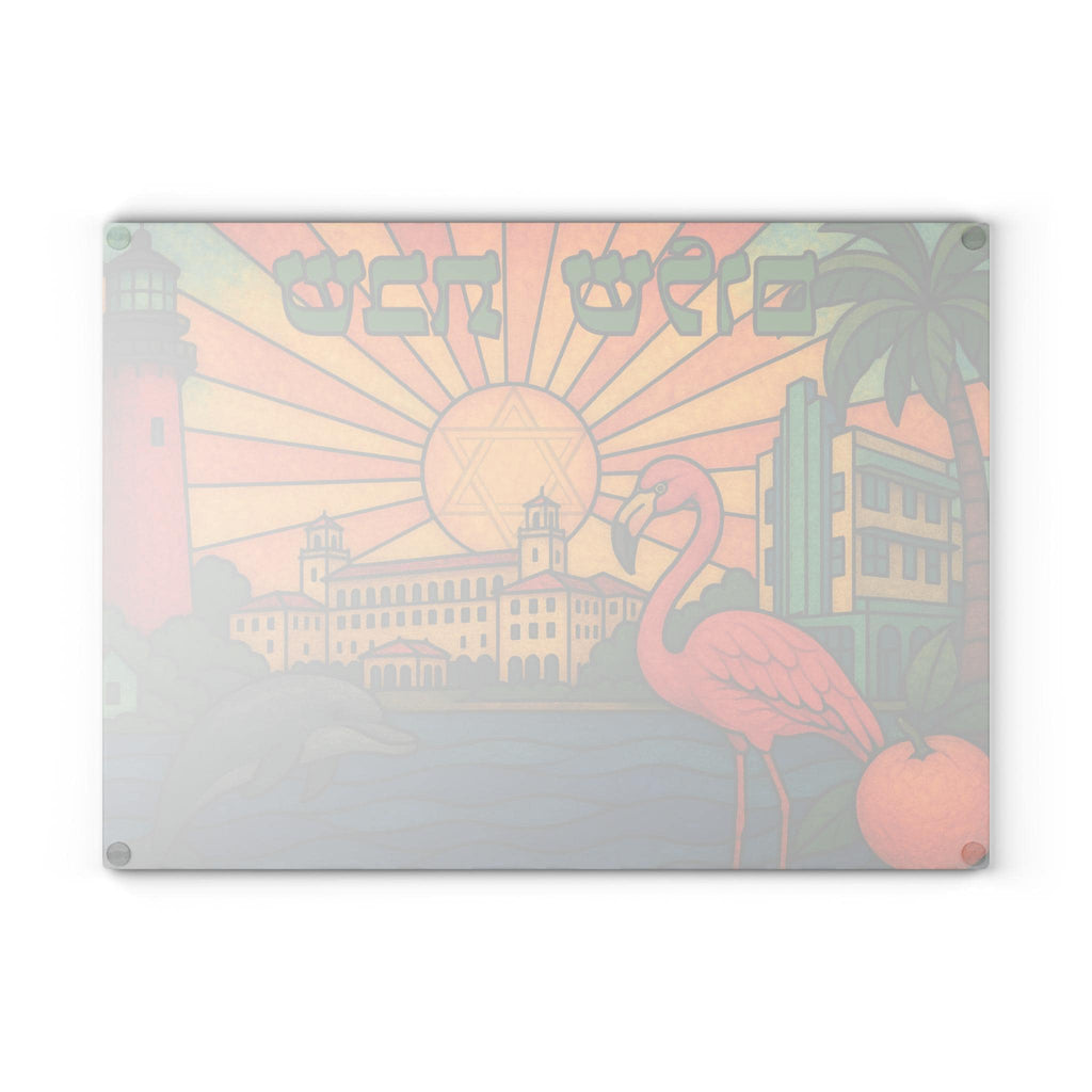 Florida Challah Board, Palm Tree Orange Design, Jewish Judaica Gift