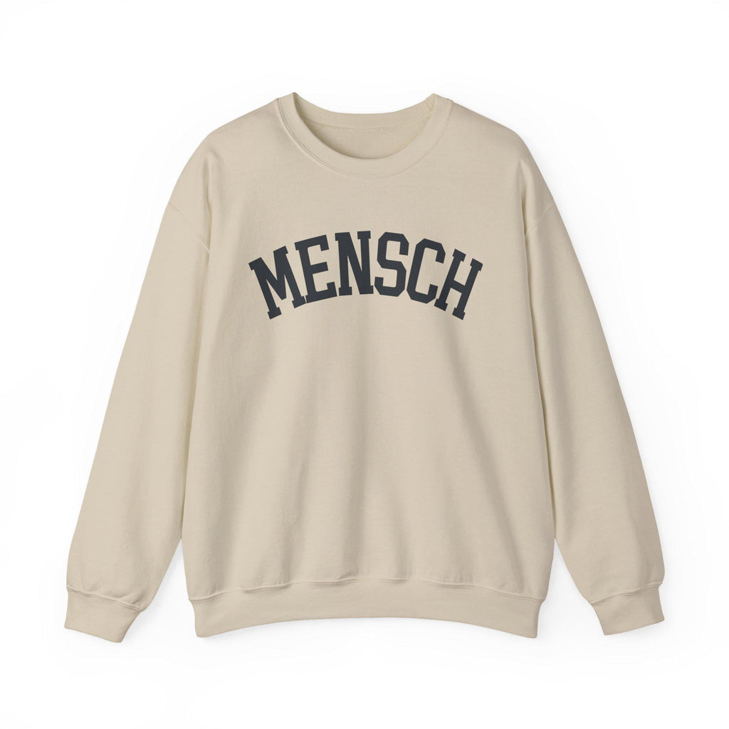 Mensch Sweatshirt Yiddish Collegiate Crewneck, Jewish Kindness Pullover Gift