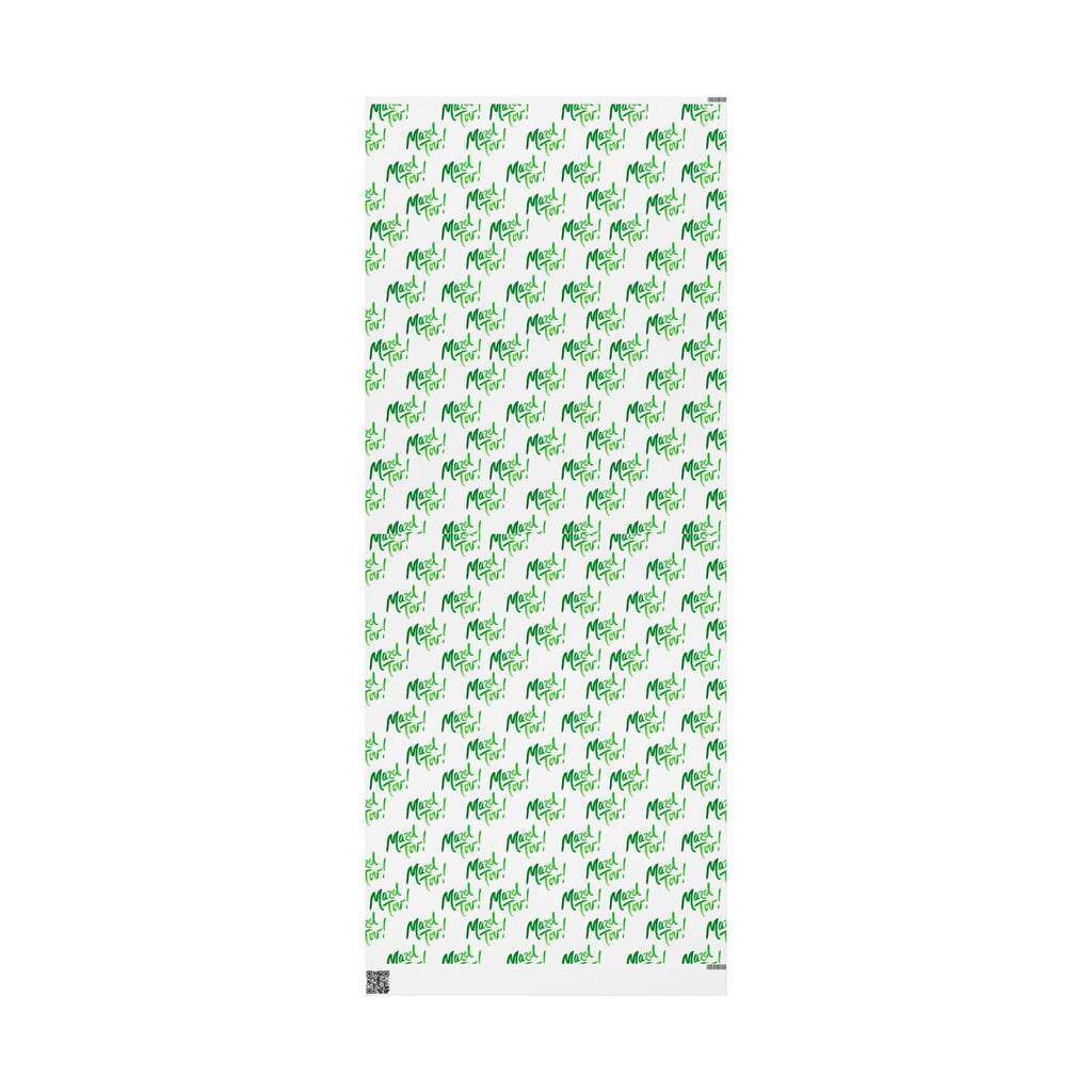 White Green Mazel Tov Wrapping Paper, Modern Jewish Simcha Gift Wrap