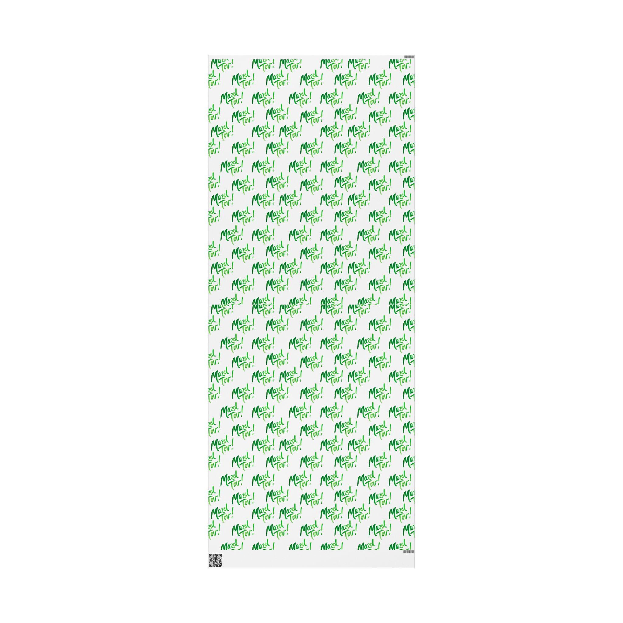 White Green Mazel Tov Wrapping Paper, Modern Jewish Simcha Gift Wrap