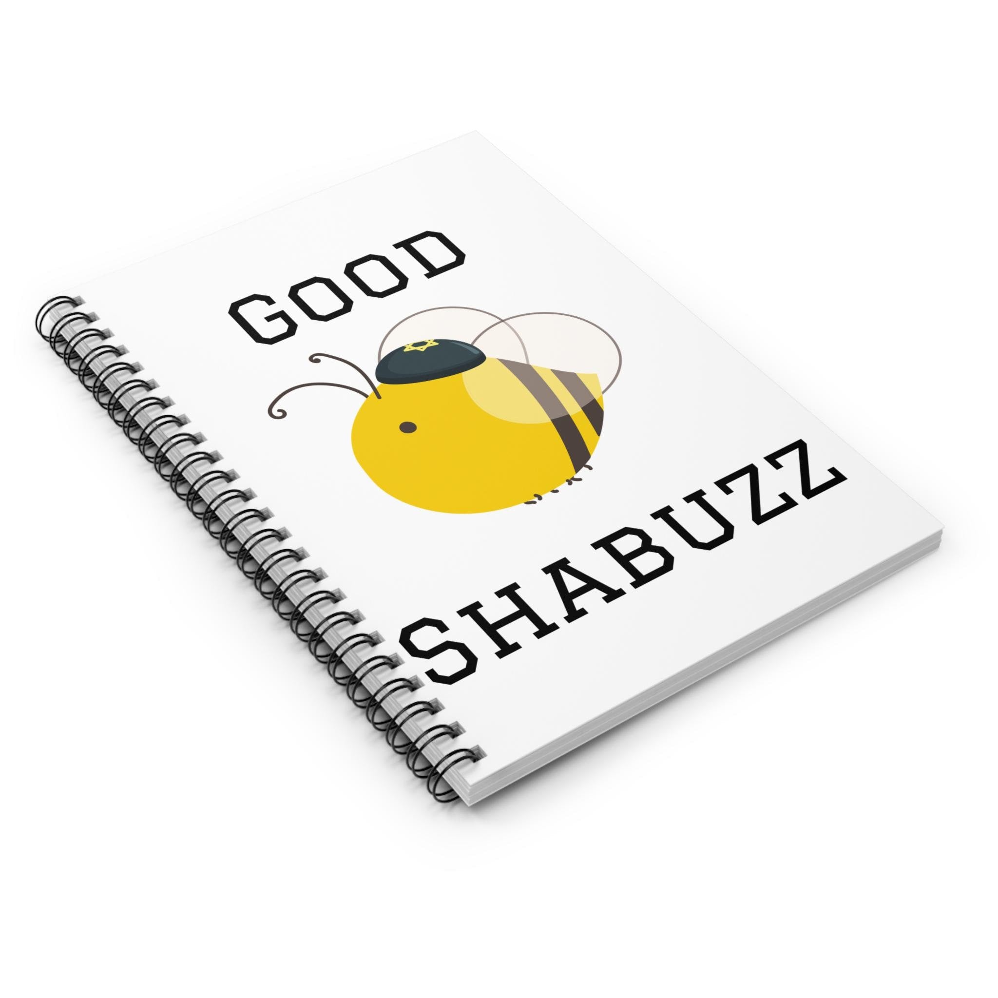 Good Shabbos Bee Spiral Notebook, Jewish Gift