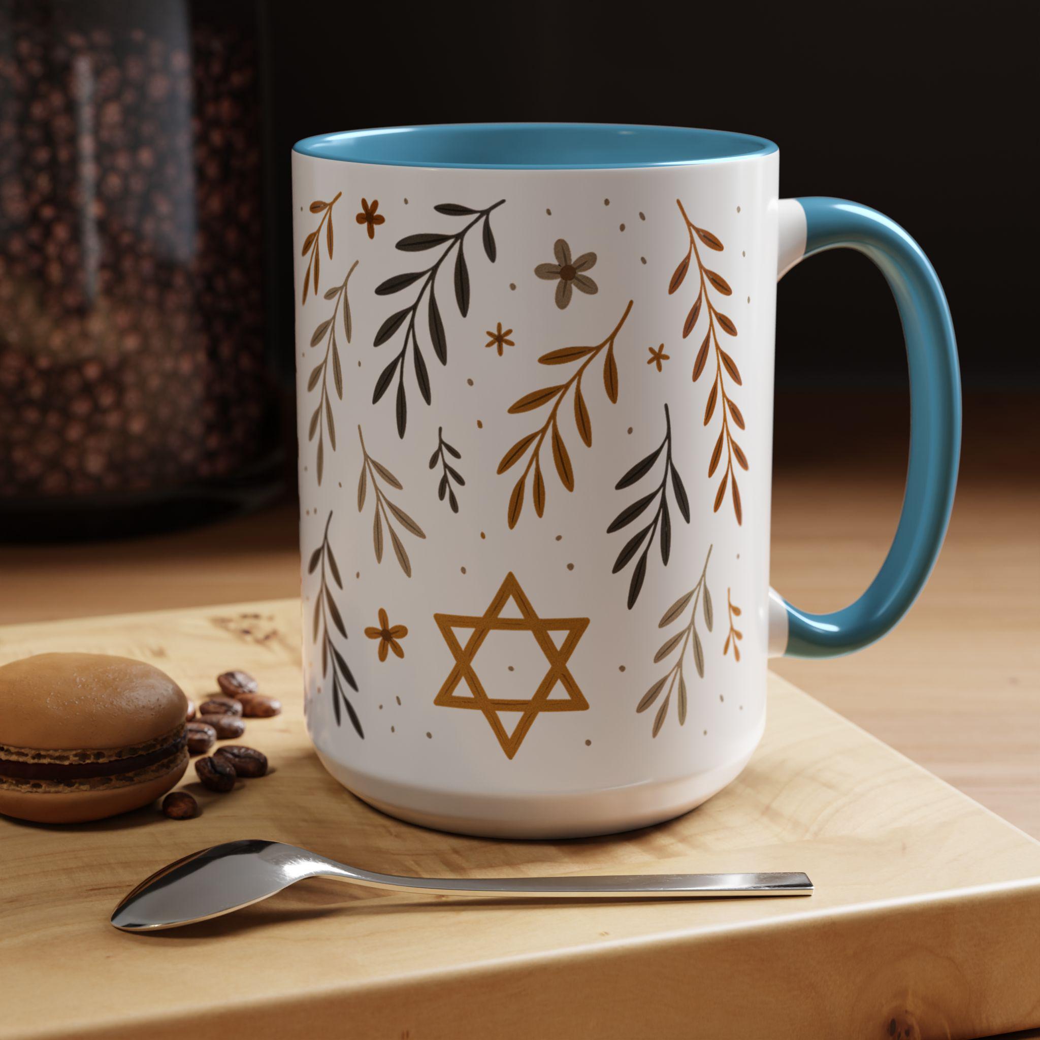 Hanukkah Coffee Mug: Jewish Holiday Tea Cup, Rabbi Gift