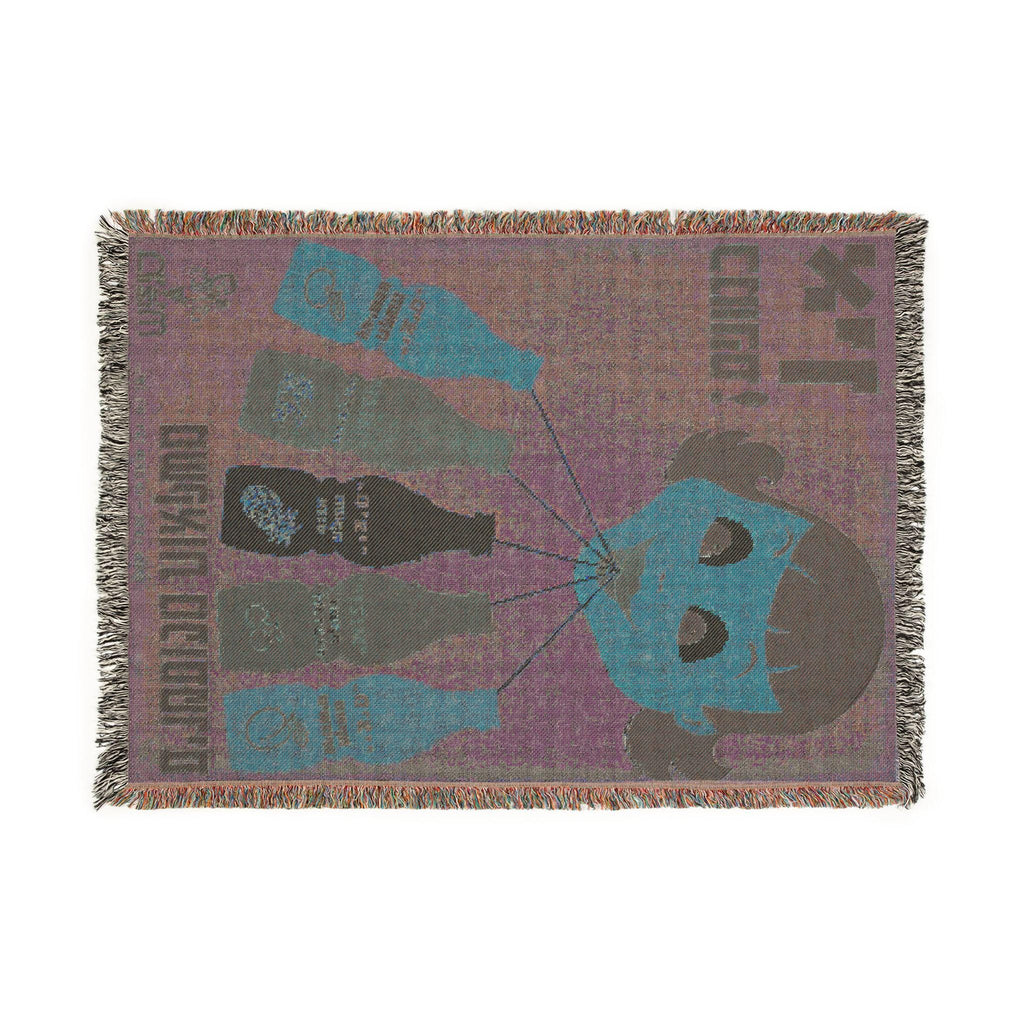 Woven Hebrew Soda Blanket, Retro Israeli Pop Art Tapestry, Mid Century Judaica Throw