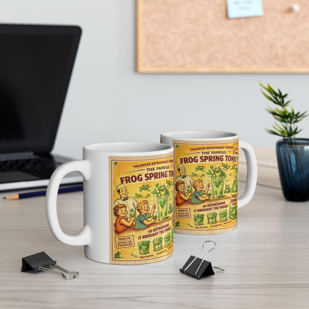 Vintage Frog Spring Tonic Passover Mug, Funny Pesach Coffee Cup