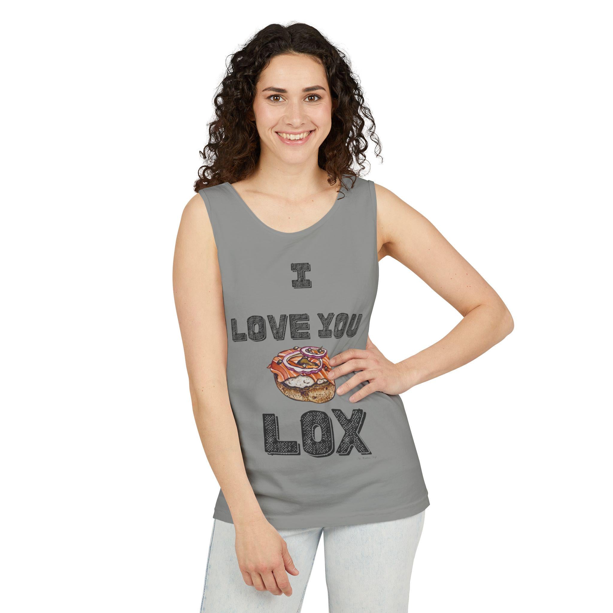 I Love You Lox Tank Top, Jewish Foodie Bagel Lover Shirt