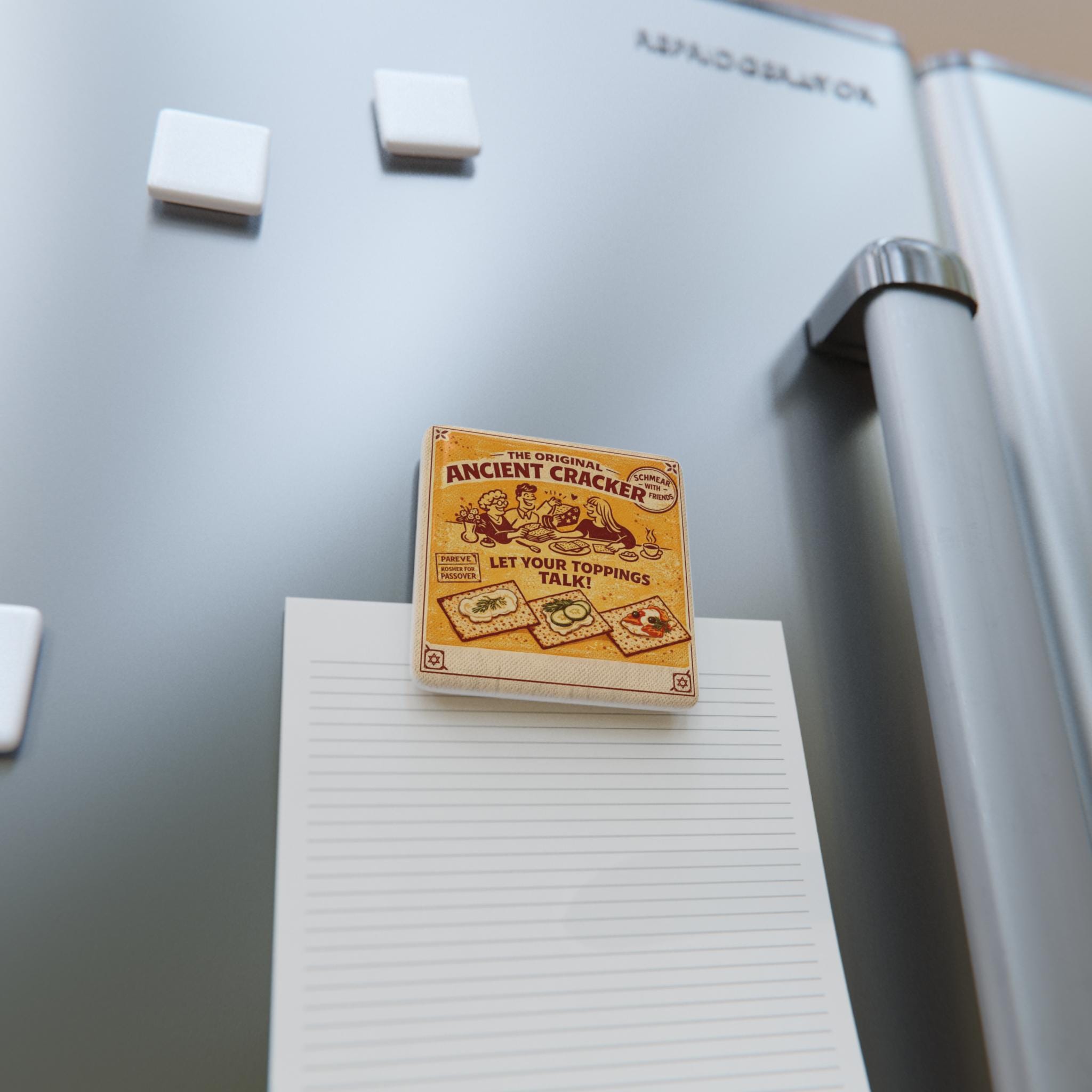 Vintage Matzah Magnet, Retro Jewish Kitchen Decor, Pesach Seder Tile