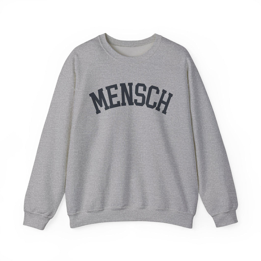 Mensch Sweatshirt Yiddish Collegiate Crewneck, Jewish Kindness Pullover Gift