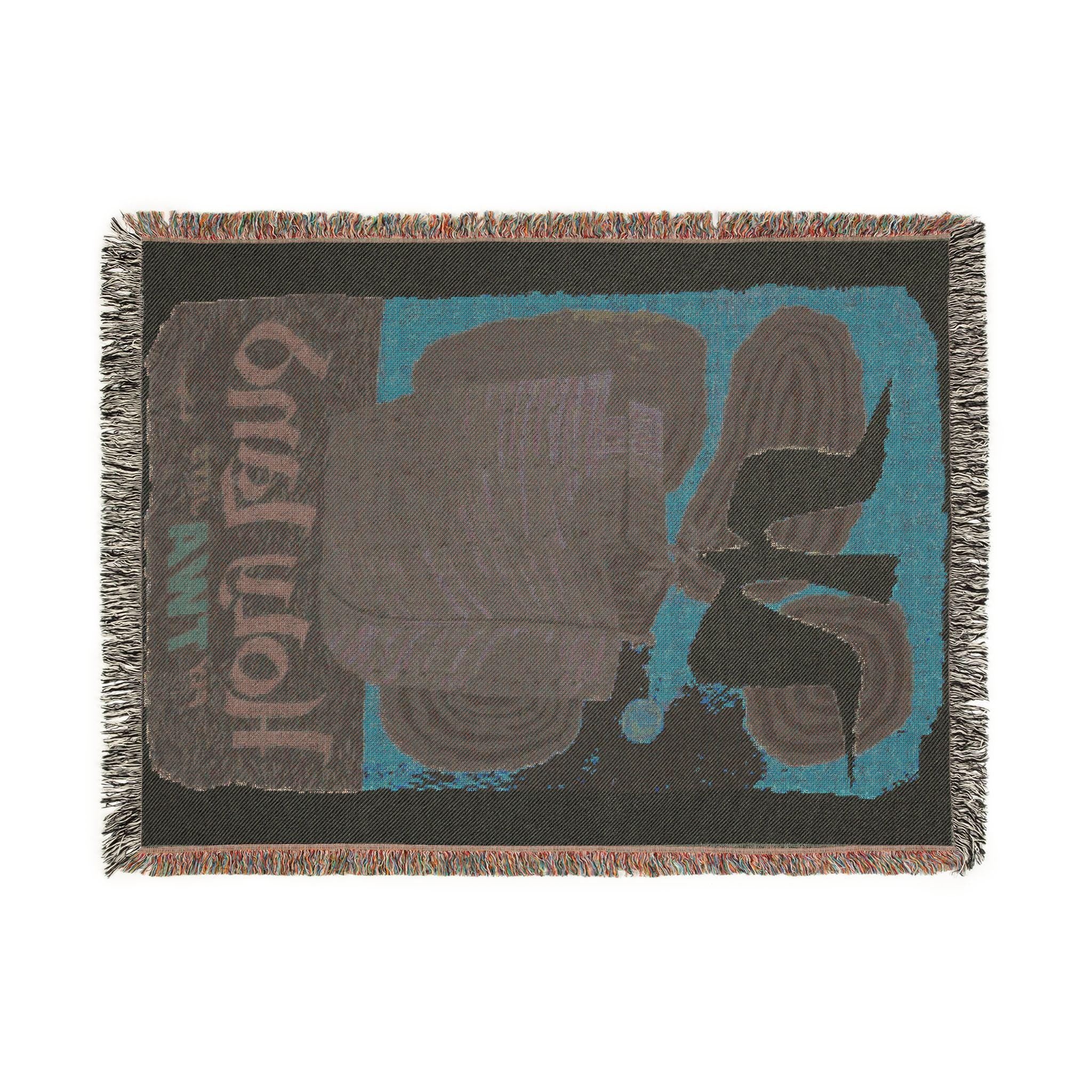 Vintage TWA Israel Woven Blanket, Holy Land Tapestry Throw, Jewish Decor