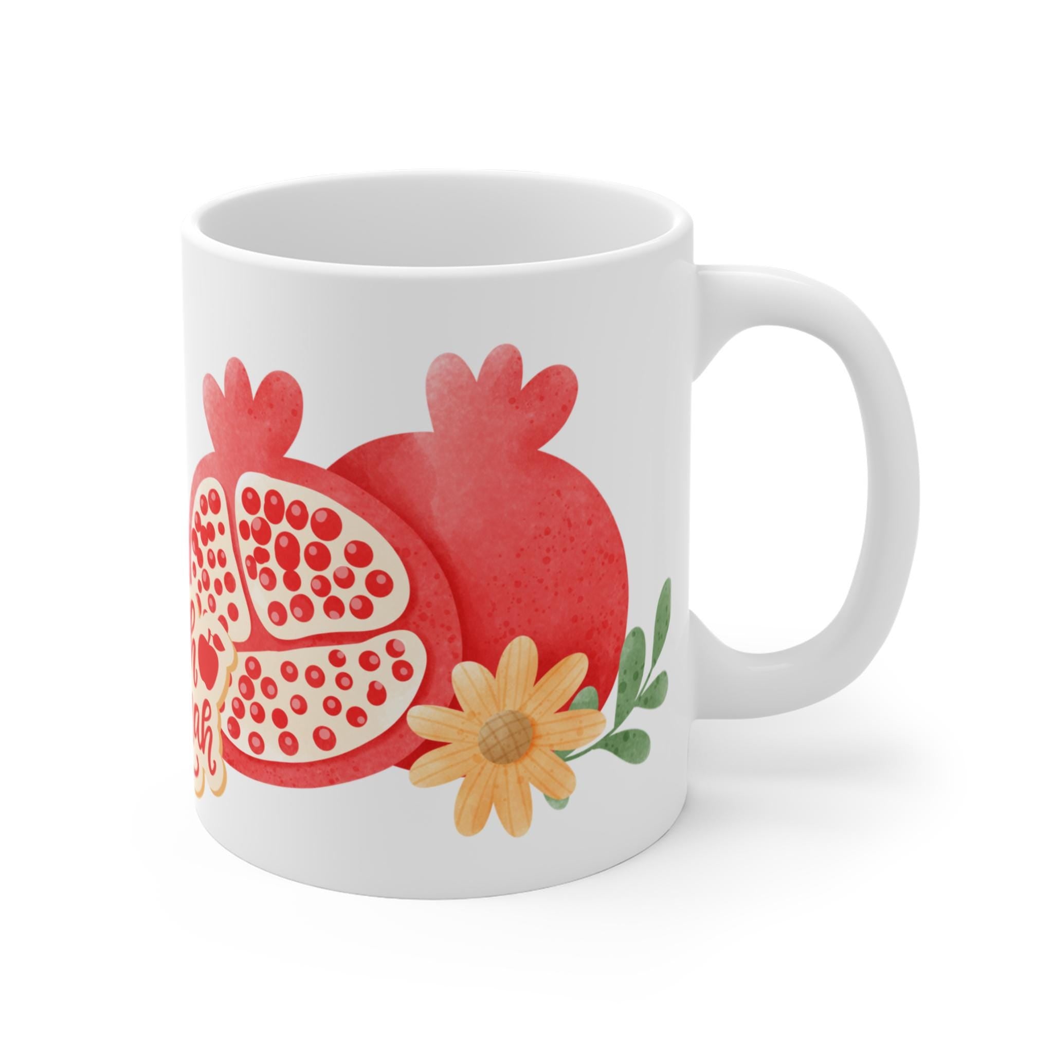 Rosh Hashanah Mug: Pomegranate Jewish New Year Coffee Cup