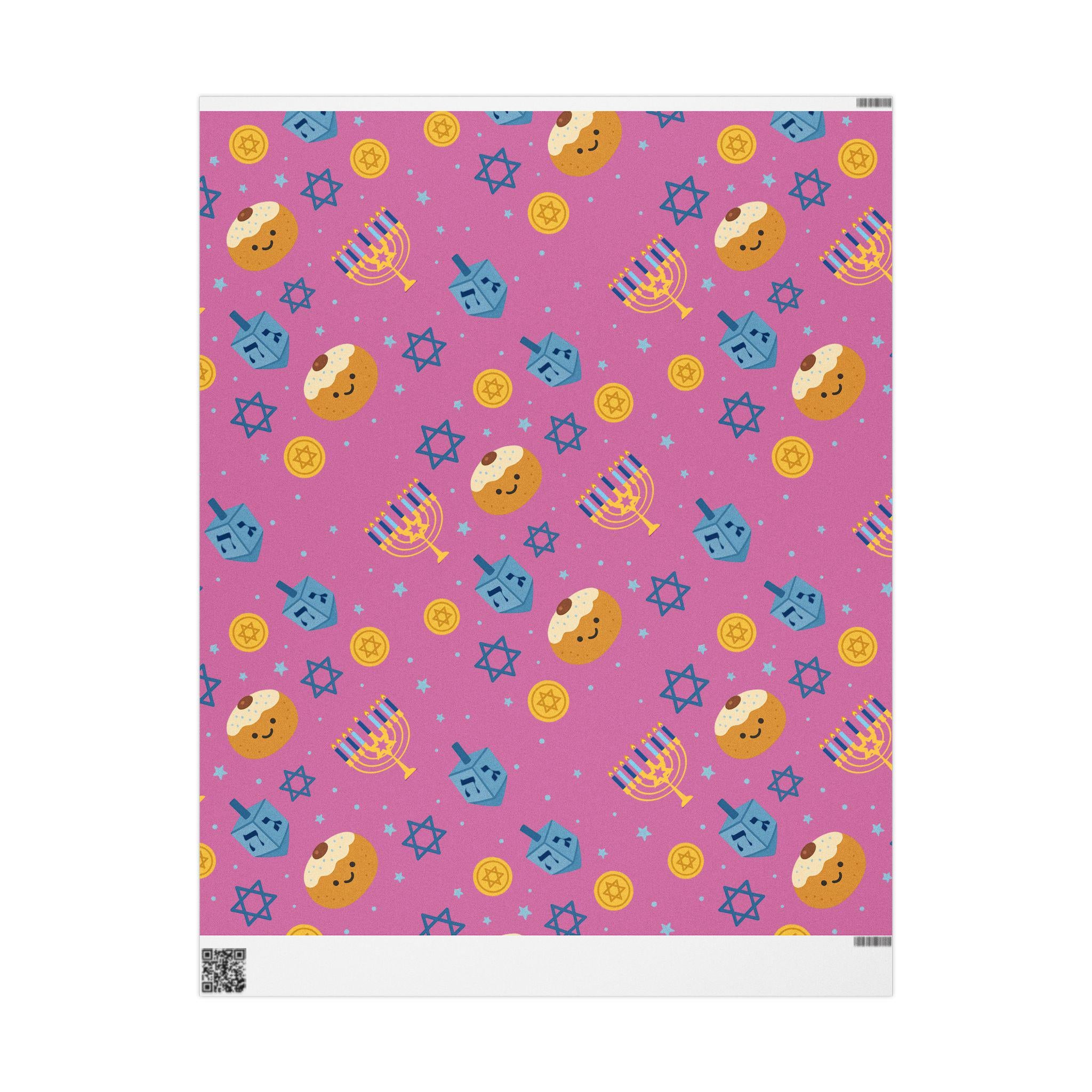 Hanukkah Wrapping Paper, Modern Jewish Wrap, Fine Art Paper