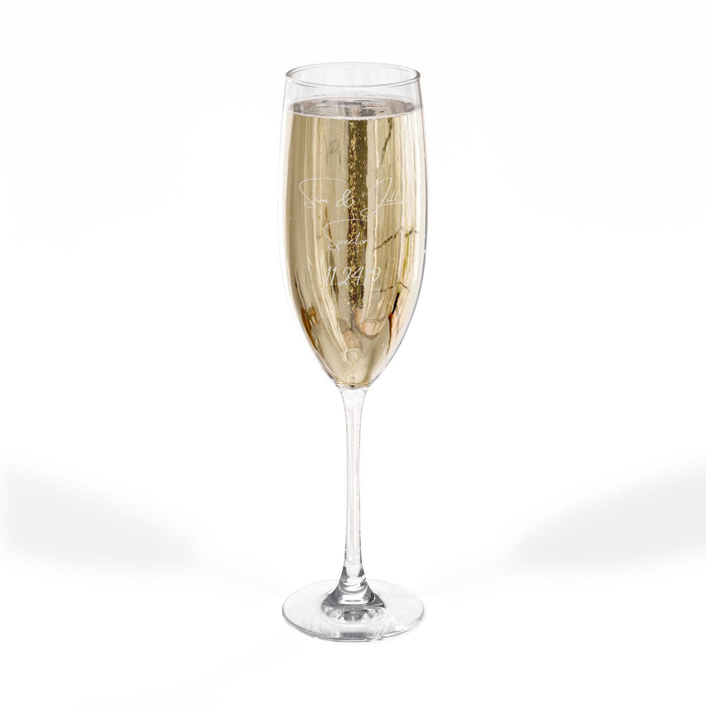 Engraved Bubbe of the Bride Champagne Flute, Jewish Wedding Toasting Glass