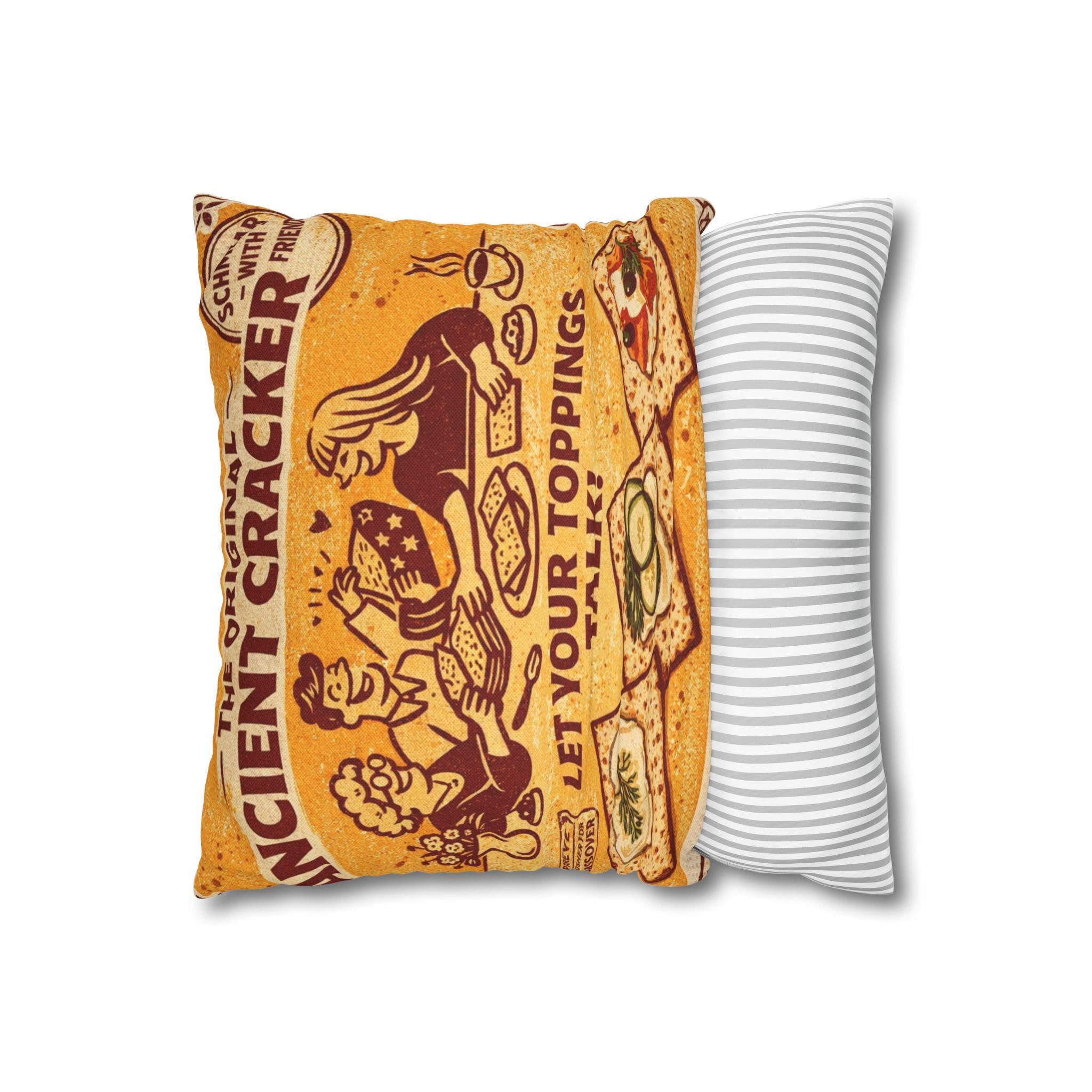 Vintage Matzah Pillow Cover, Jewish Kitchen Art, Seder Home Decor