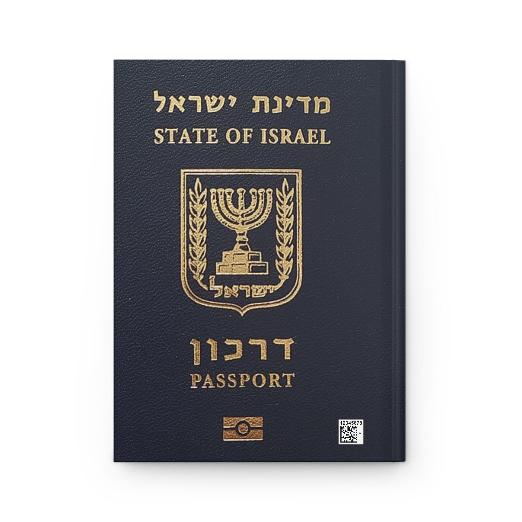 State of Israel Passport Journal Hardcover Notebook, Jewish Travel Diary with 150 Lined Pages