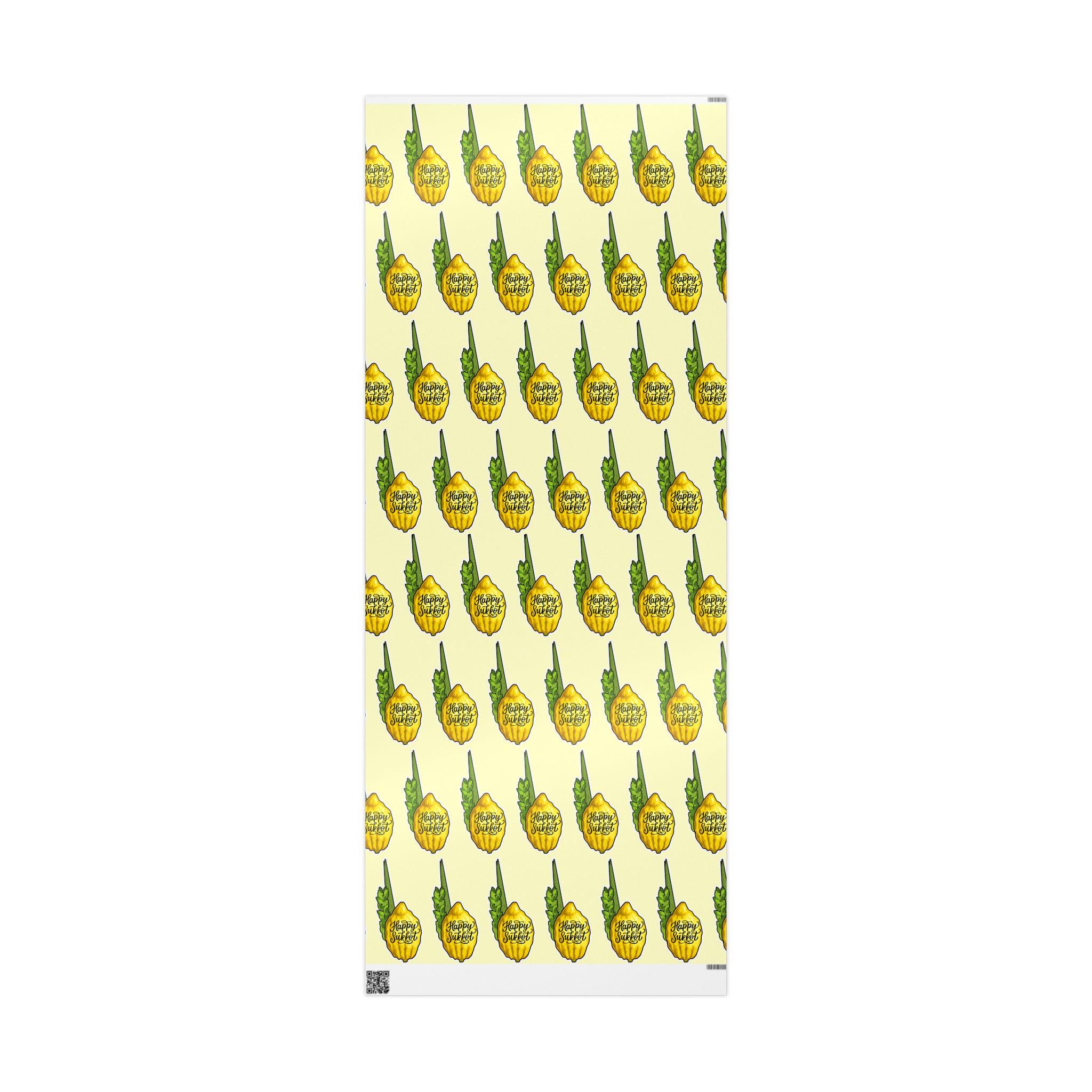 Etrog and Lulav Sukkot Wrapping Paper, Jewish Holiday Wrap