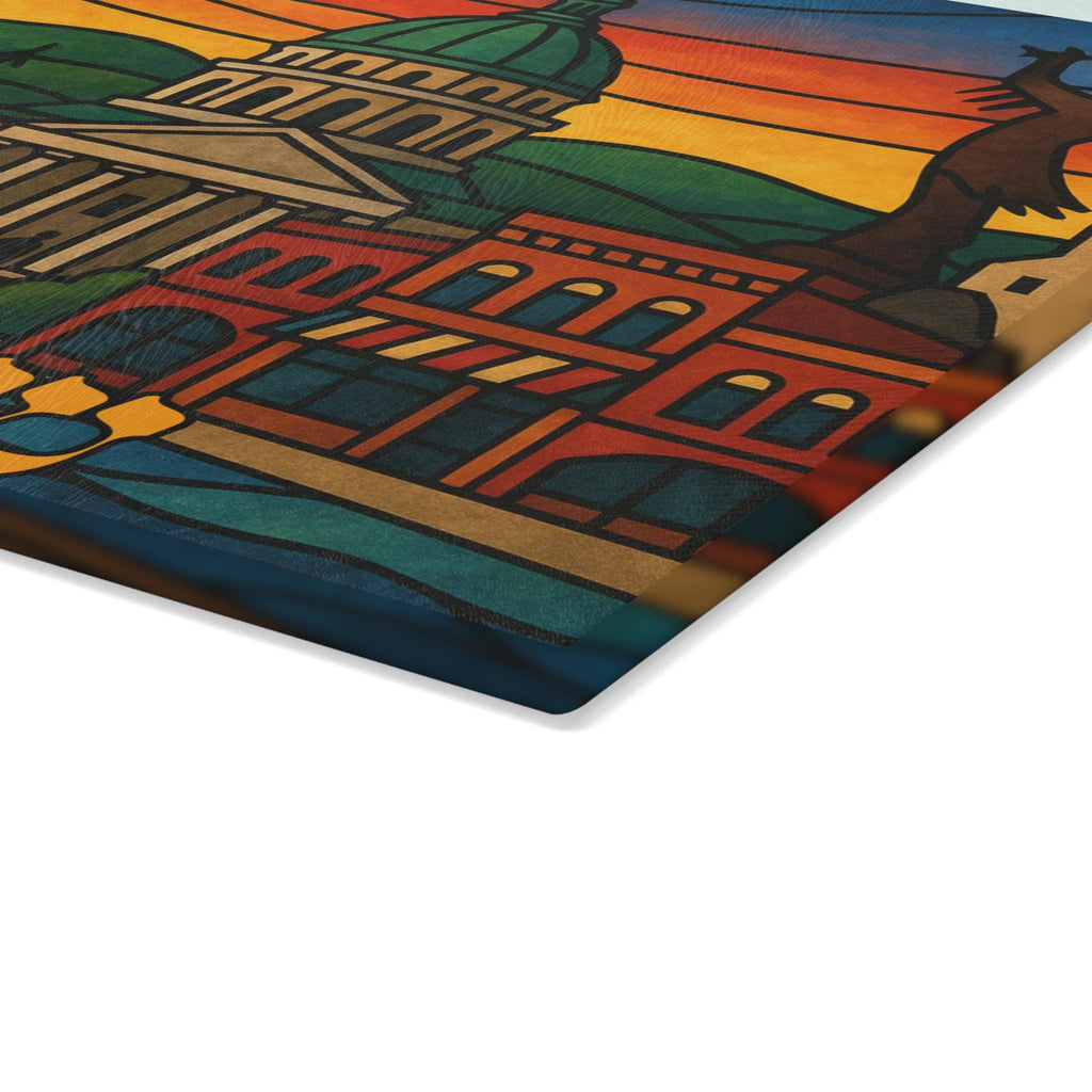 Kansas Stained Glass Challah Board, Shabbat Plate, Sunflower Prairie Art
