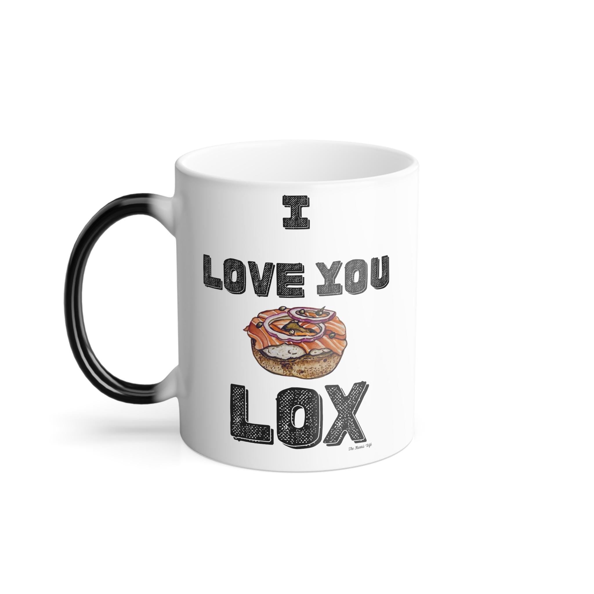 I Love You Lox Color Changing Mug, Funny Jewish Foodie Gift