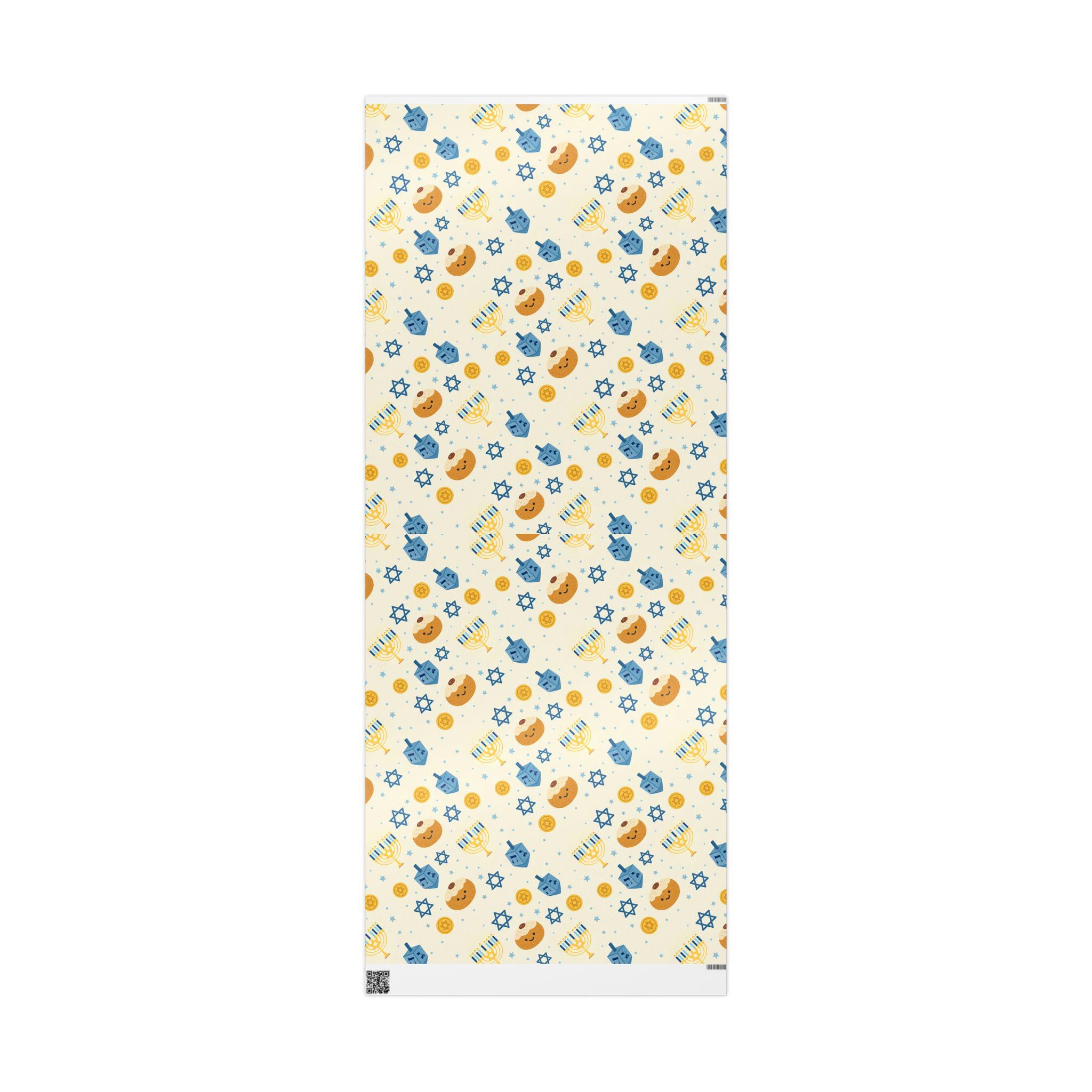 Hanukkah Wrapping Paper, Modern Judaica Gift Wrap, Eco Friendly