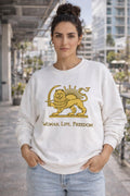 Woman Life Freedom Lion of Persia Sweatshirt, Iran Crest Crewneck, Feminist Protest Sweatshirt Gift