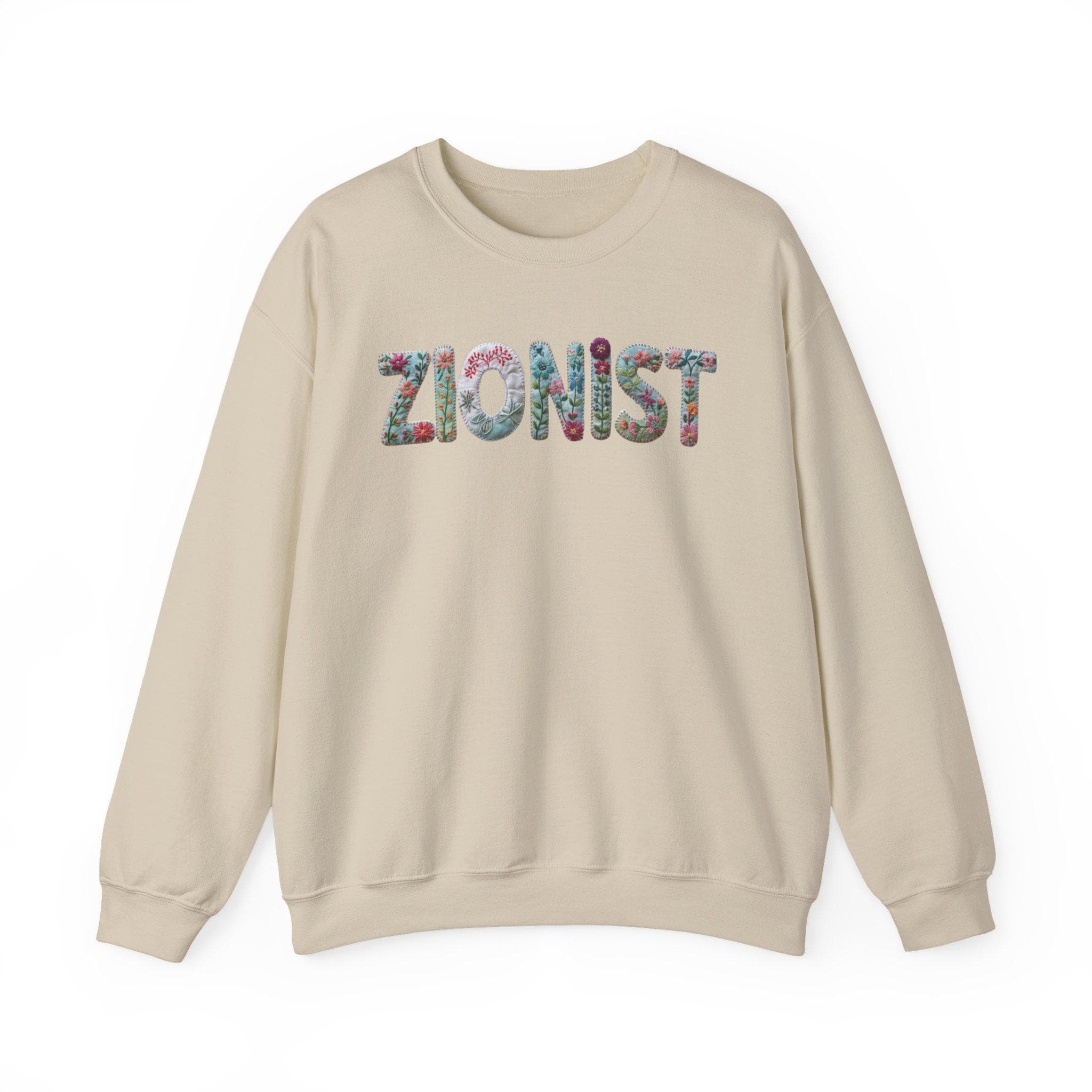 Floral Zionist Crewneck Sweatshirt, Jewish Pride Apparel