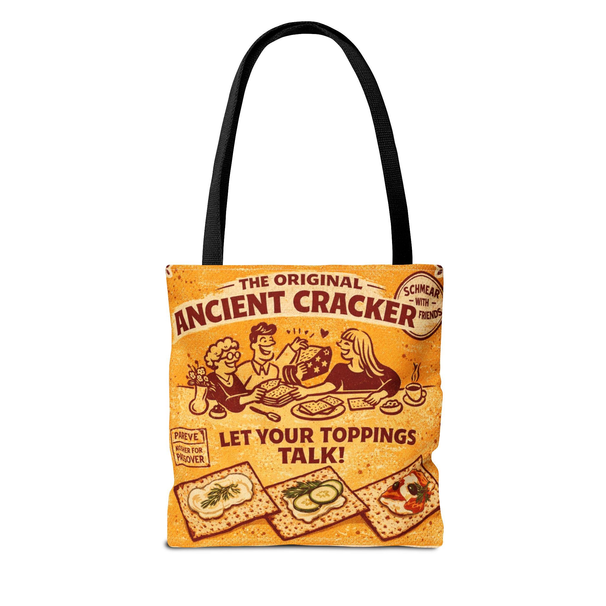 Vintage Style Matzah Tote Bag, Retro Cracker Market Grocery Bag