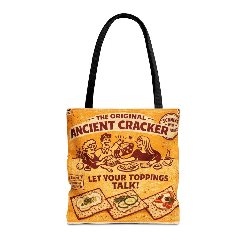 Vintage Style Matzah Tote Bag, Retro Cracker Market Grocery Bag