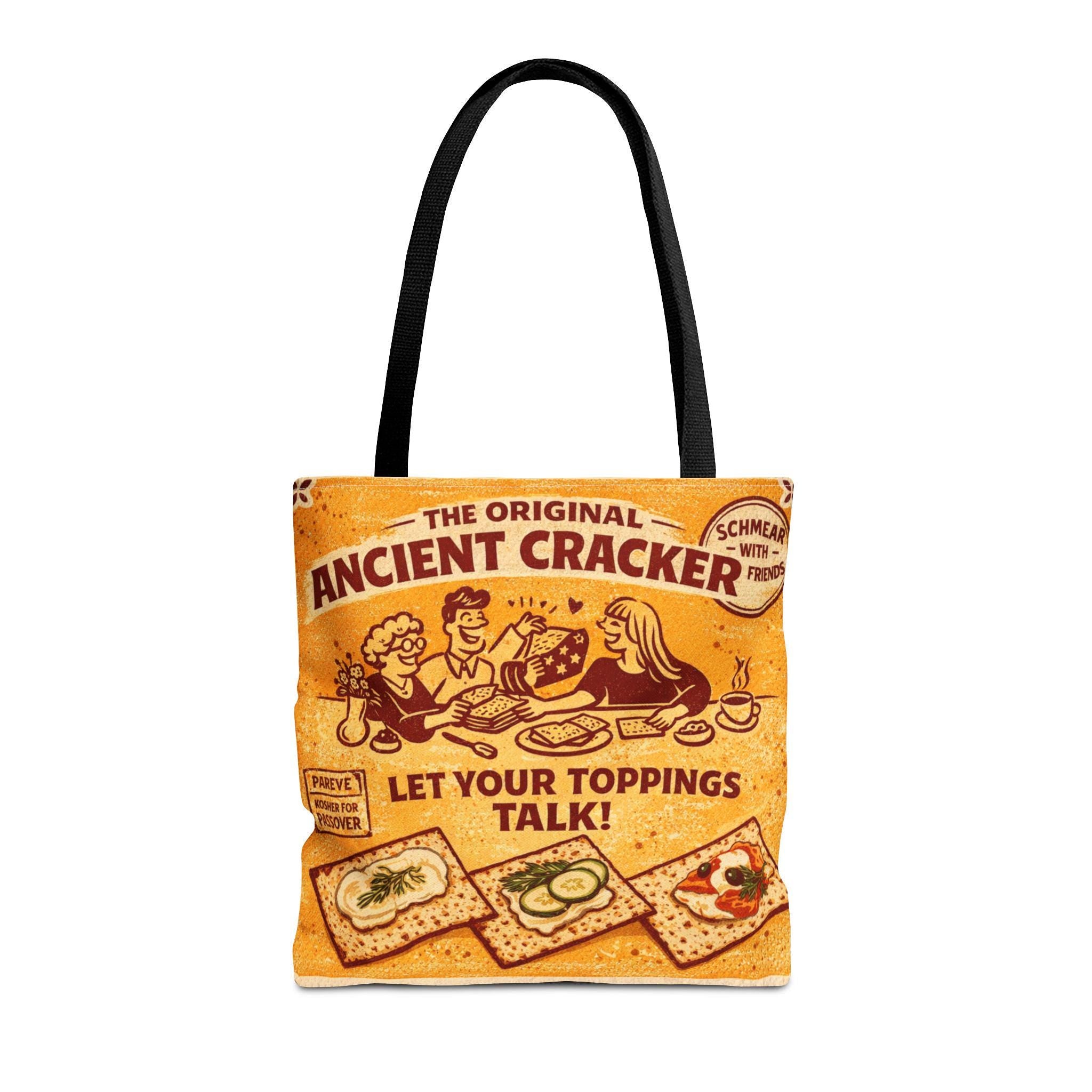 Vintage Style Matzah Tote Bag, Retro Cracker Market Grocery Bag