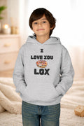I Love You Lox Youth Hoodie, Funny Jewish Food Sweatshirt, Hanukkah Gift