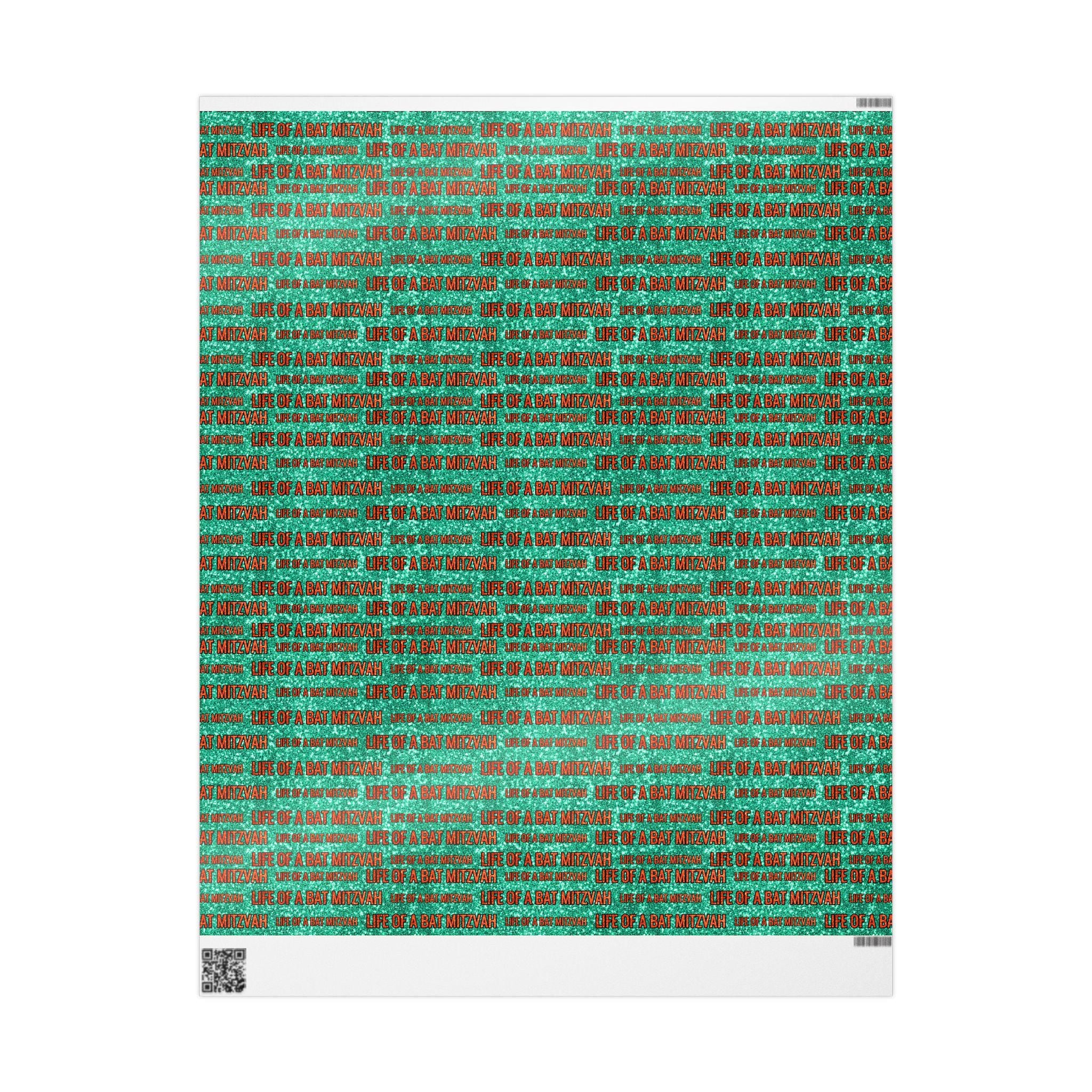 Bat Mitzvah Wrapping Paper, Modern Jewish Gift Wrap, Joyful Simcha Present Wrap