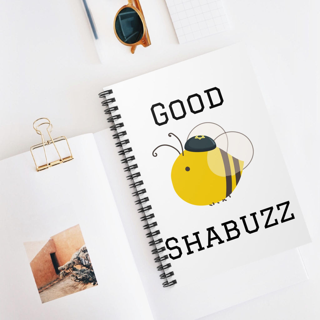 Good Shabbos Bee Spiral Notebook, Jewish Gift