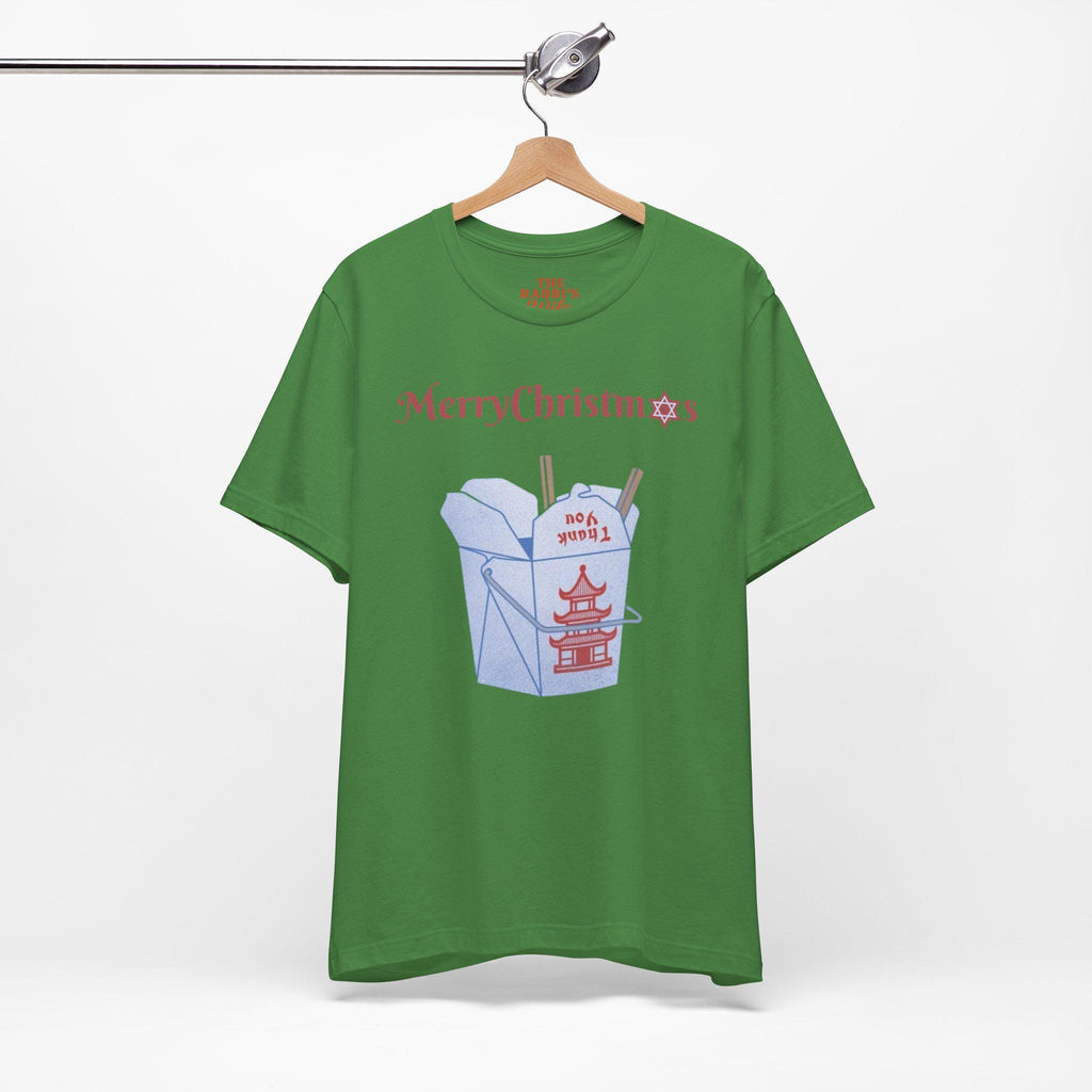 Merry Christmas Chinese Takeout Graphic Tee, Funny Holiday Foodie Shirt