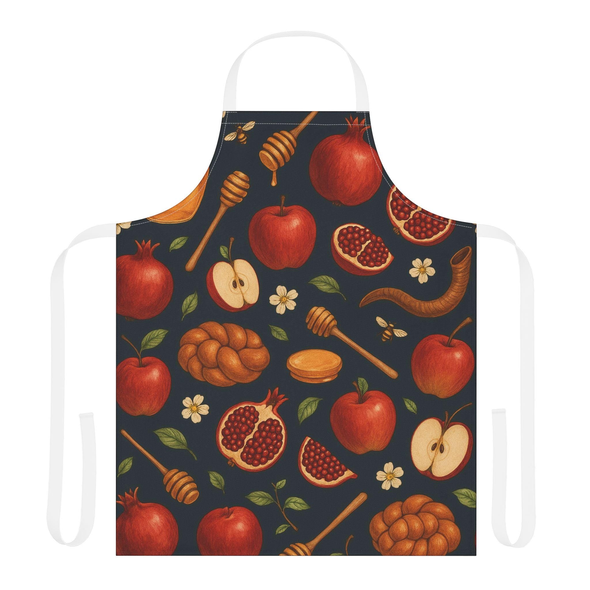 Rosh Hashanah Apron, Apples, Honey, Pomegranates, Jewish Holiday Kitchen Decor
