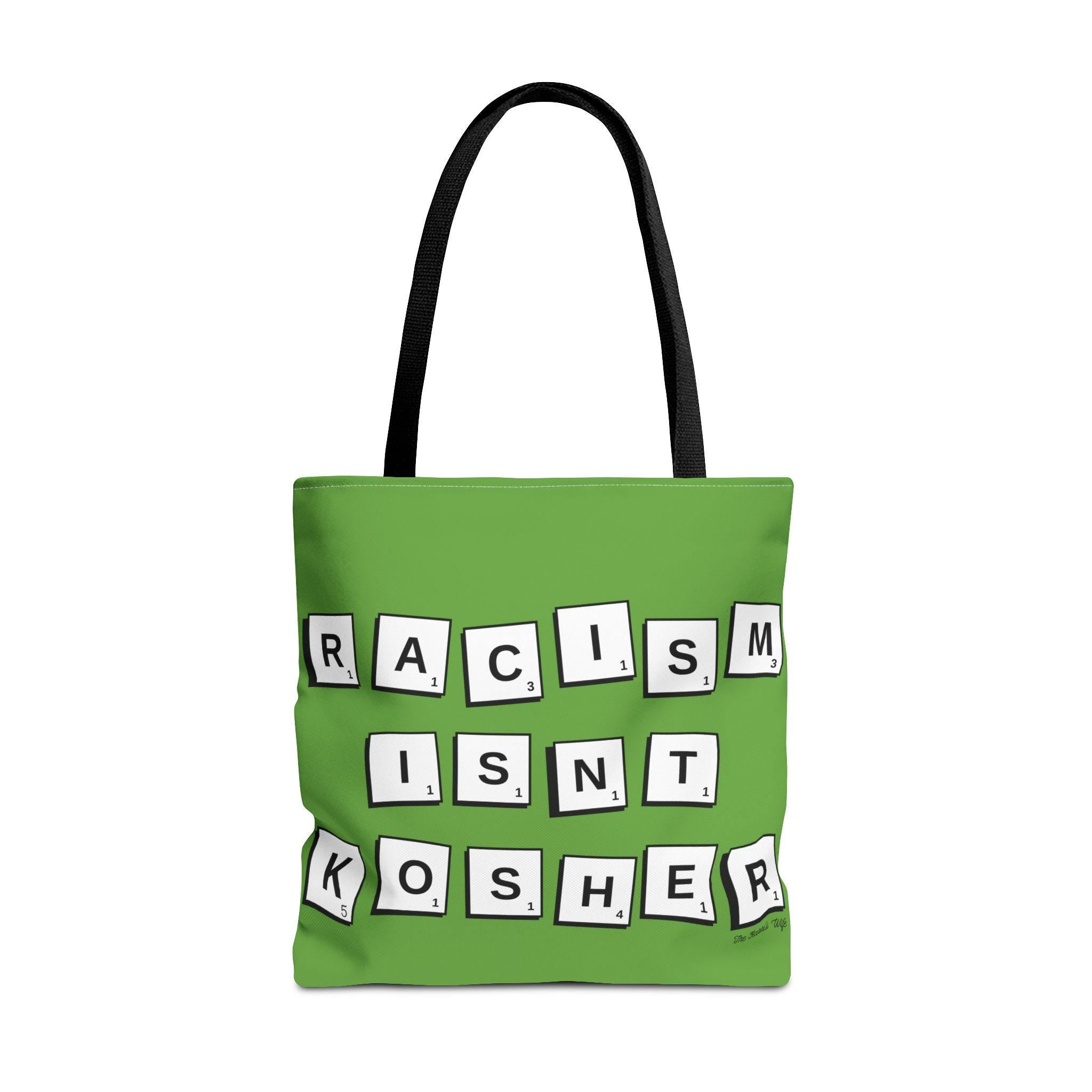 Racism Isn't Kosher Tote Bag, Jewish Social Justice, Scrabble Style