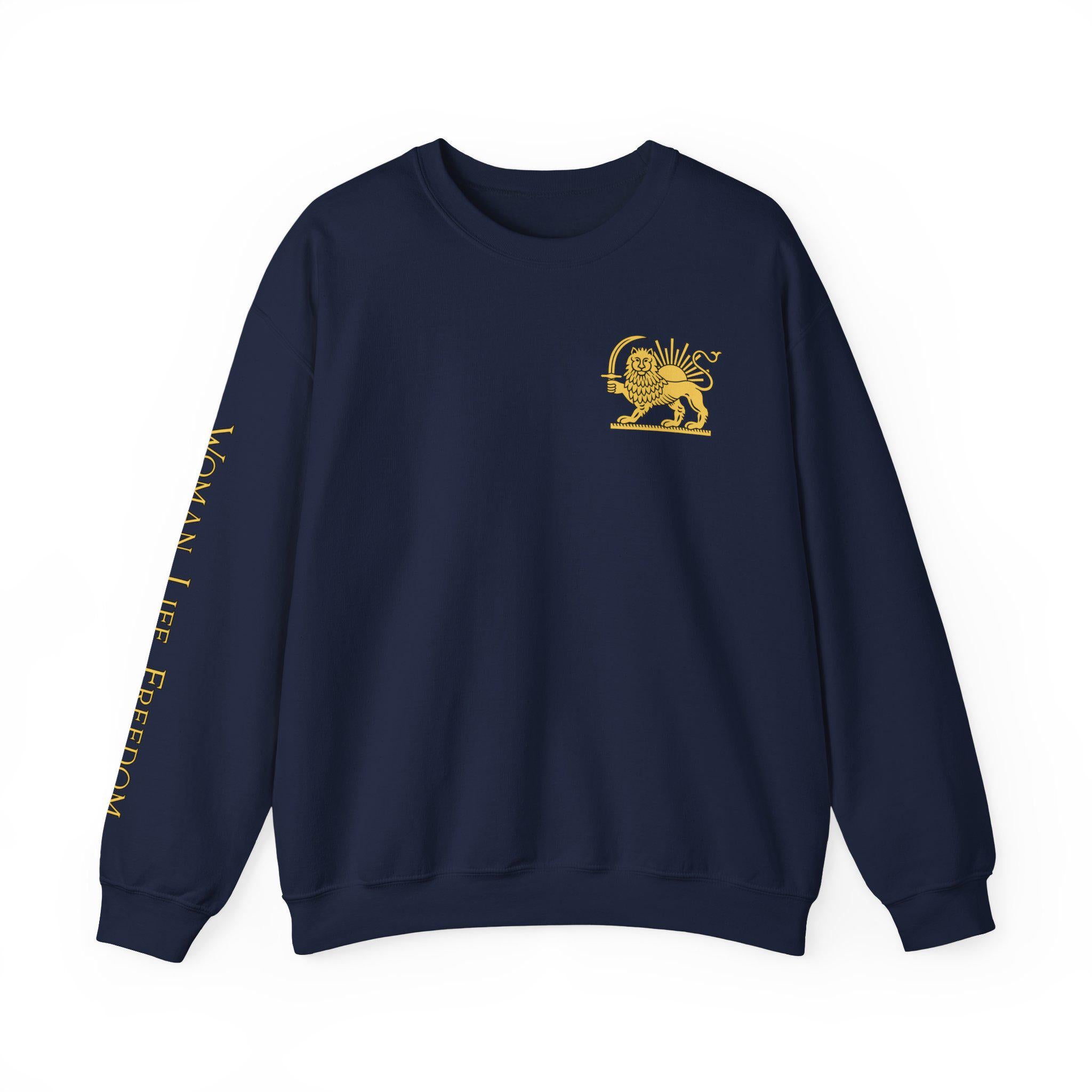 Lion of Persia Crewneck Iranian Tricolor Sweatshirt Woman Life Freedom