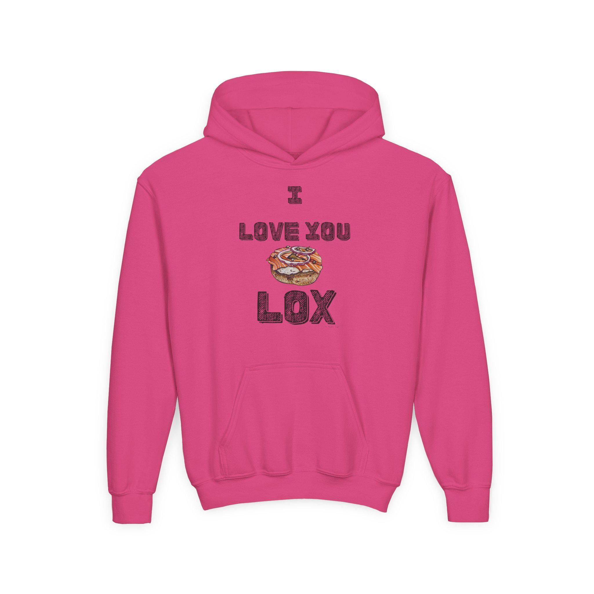 I Love You Lox Youth Hoodie, Funny Jewish Food Sweatshirt, Hanukkah Gift