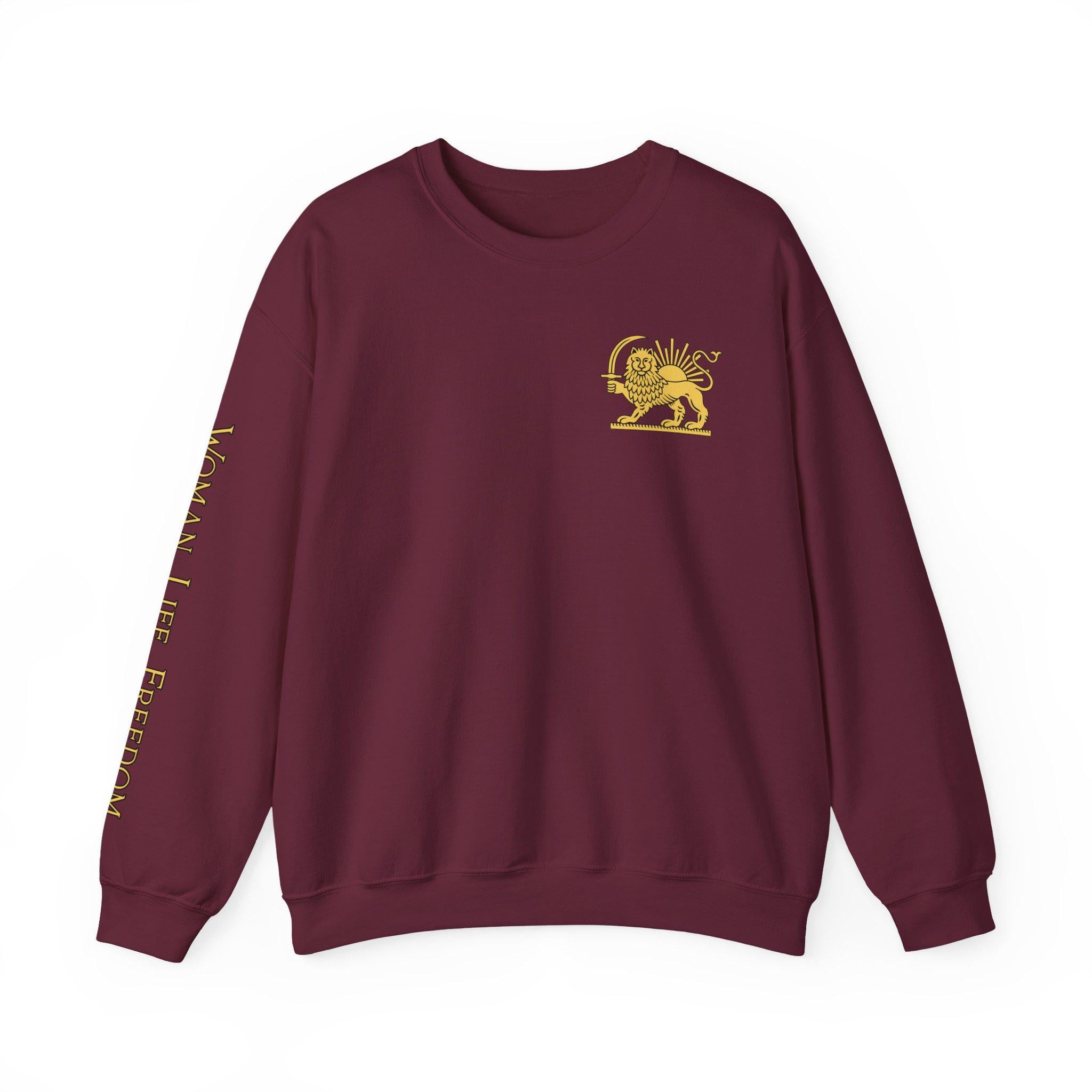 Lion of Persia Crewneck Iranian Tricolor Sweatshirt Woman Life Freedom