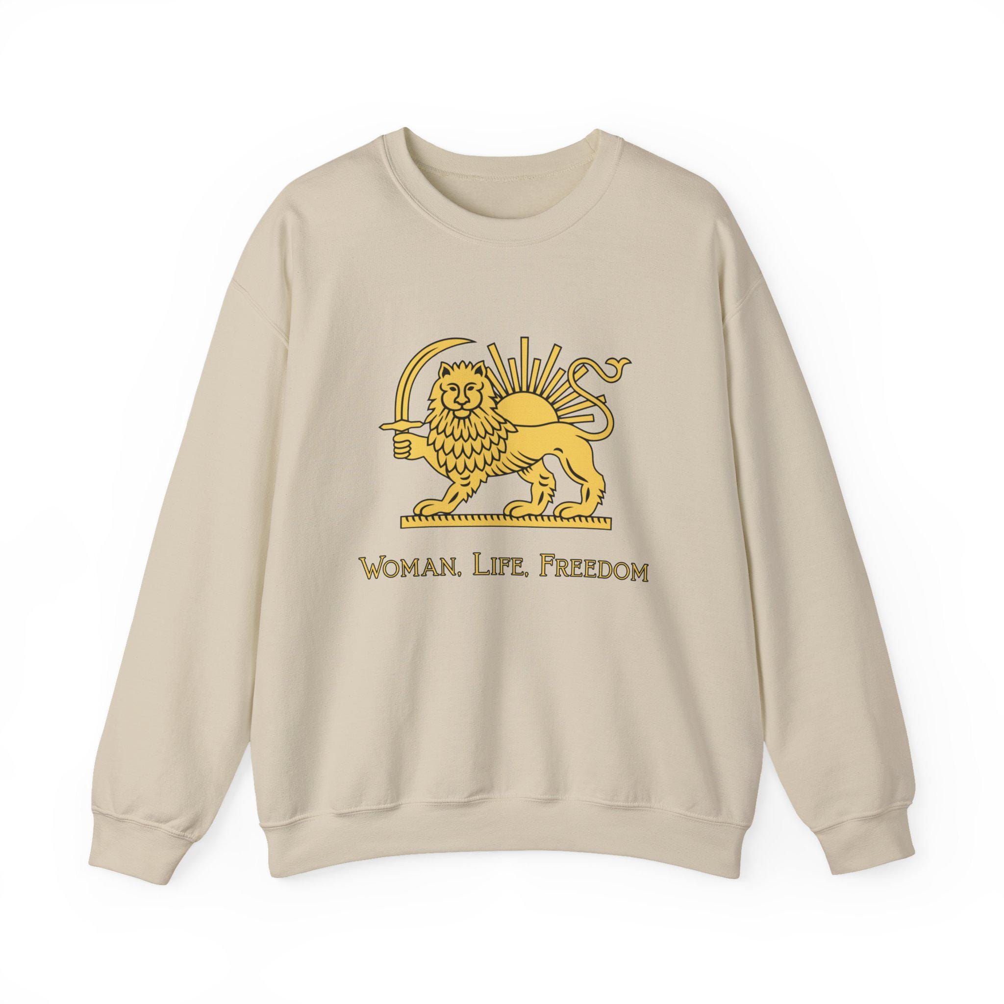 Woman Life Freedom Lion of Persia Sweatshirt, Iran Crest Crewneck, Feminist Protest Sweatshirt Gift
