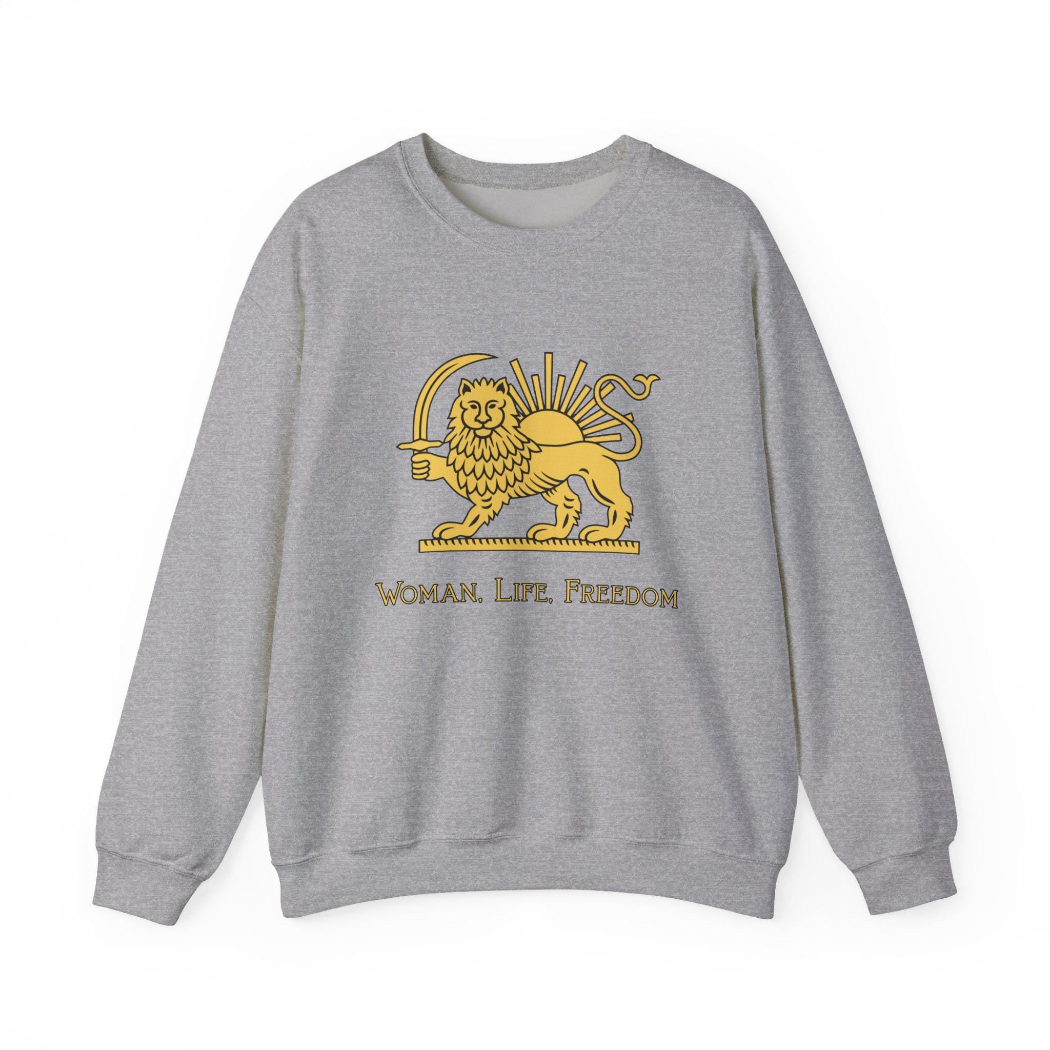 Woman Life Freedom Lion of Persia Sweatshirt, Iran Crest Crewneck, Feminist Protest Sweatshirt Gift