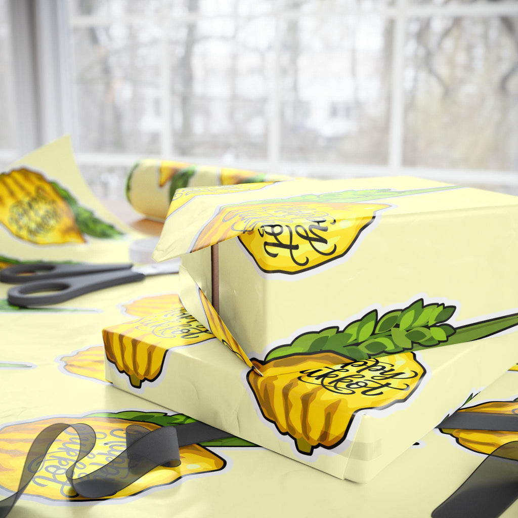 Etrog and Lulav Sukkot Wrapping Paper, Jewish Holiday Wrap