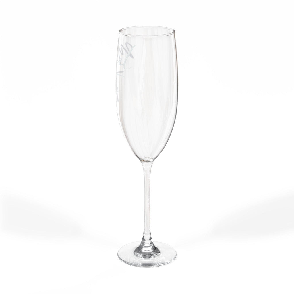Personalized Engraved Champagne Flute, Crystal Clear Toasting Glass, Elegant Bridal Keepsake