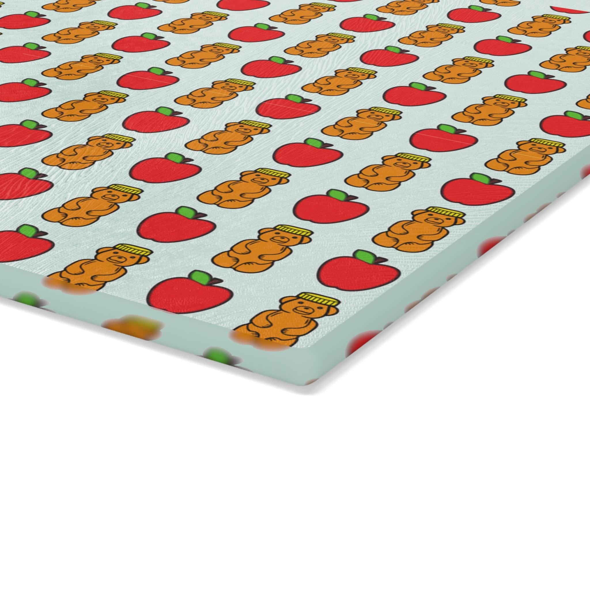 Glass Challah Board, Apples and Honey Design, Jewish Holiday Serving Plate