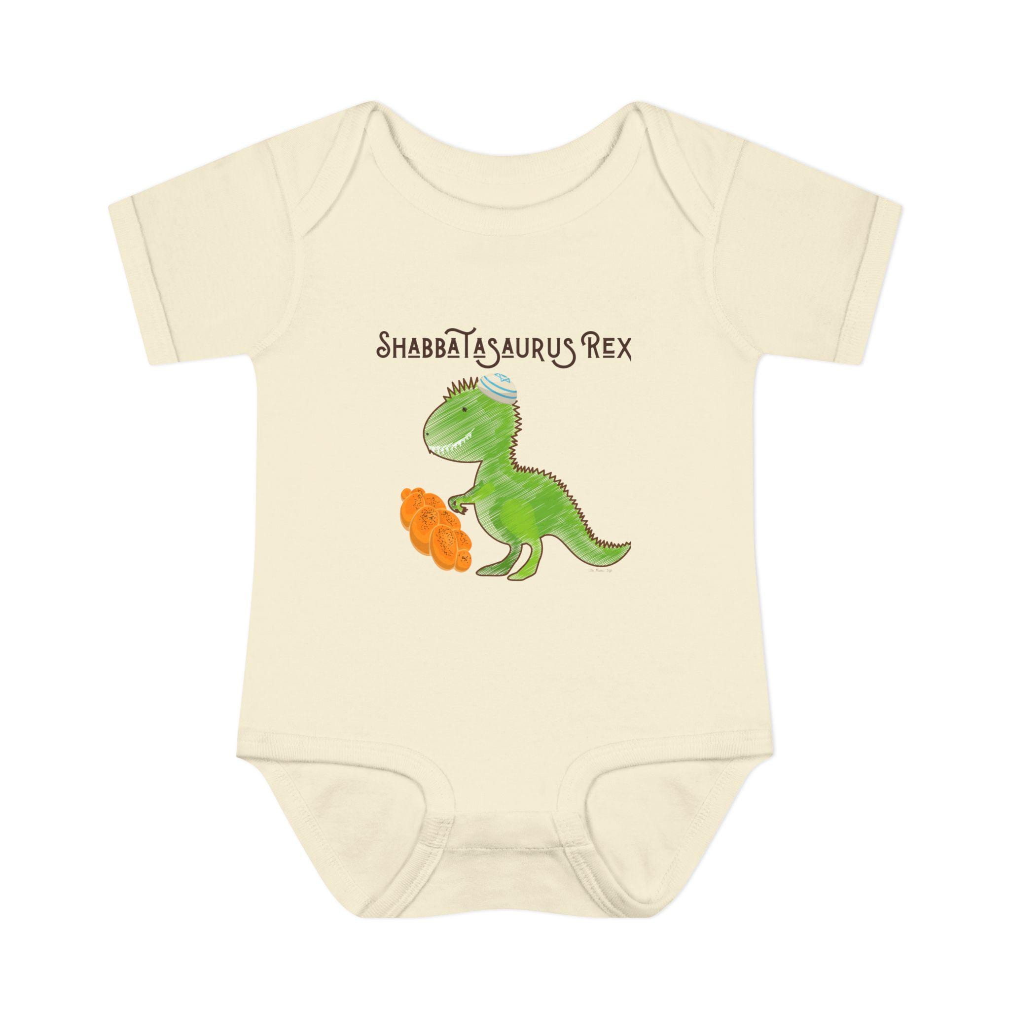 Shabbatasaurus Rex Infant Bodysuit | Dinosaur Shabbat Illustration