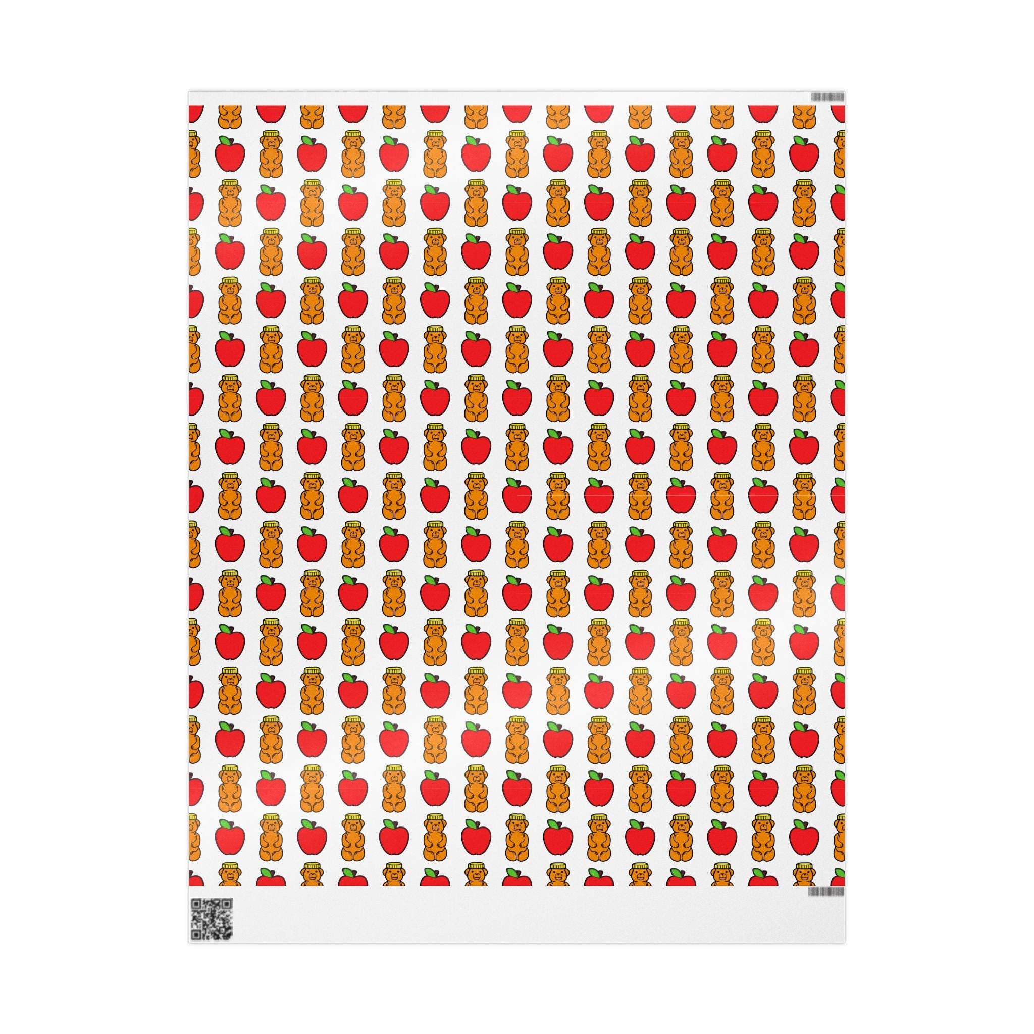 Rosh Hashanah Wrapping Paper: Apples and Honey Jewish New Year Gift Wrap